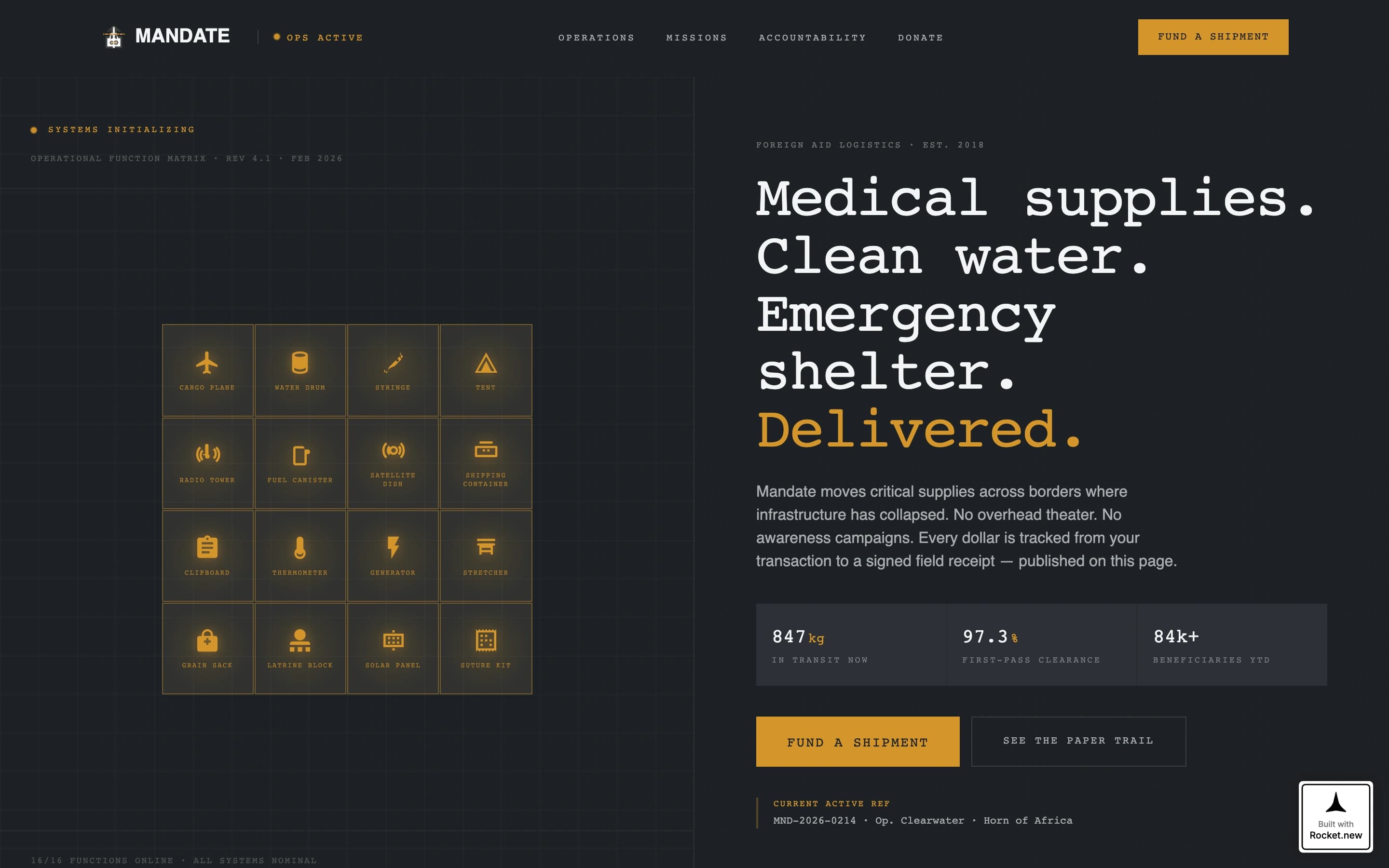 Mandate - Authoritative Aid Landing Page Template