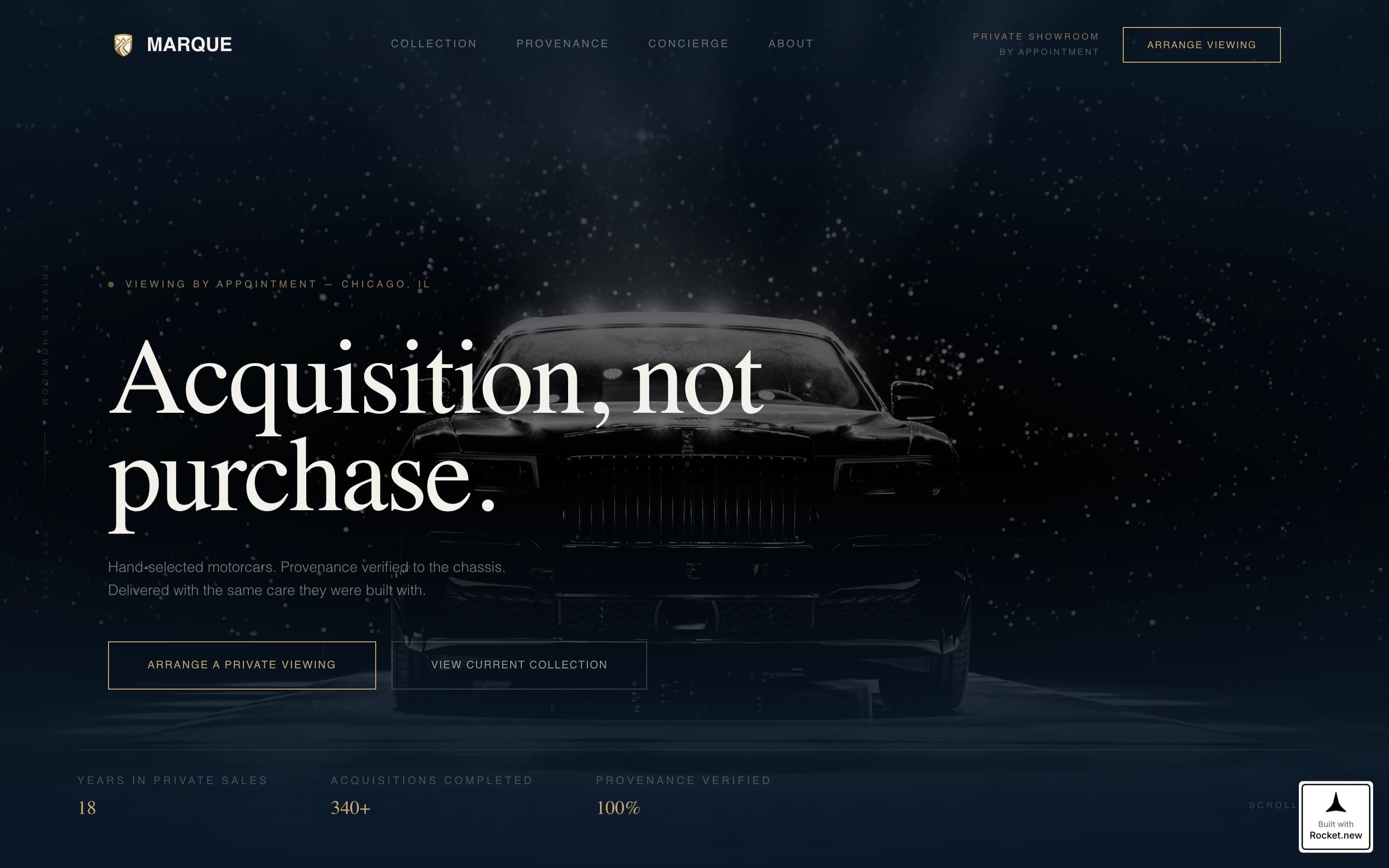 Marque — Exclusive Luxury Automotive Landing Page Template