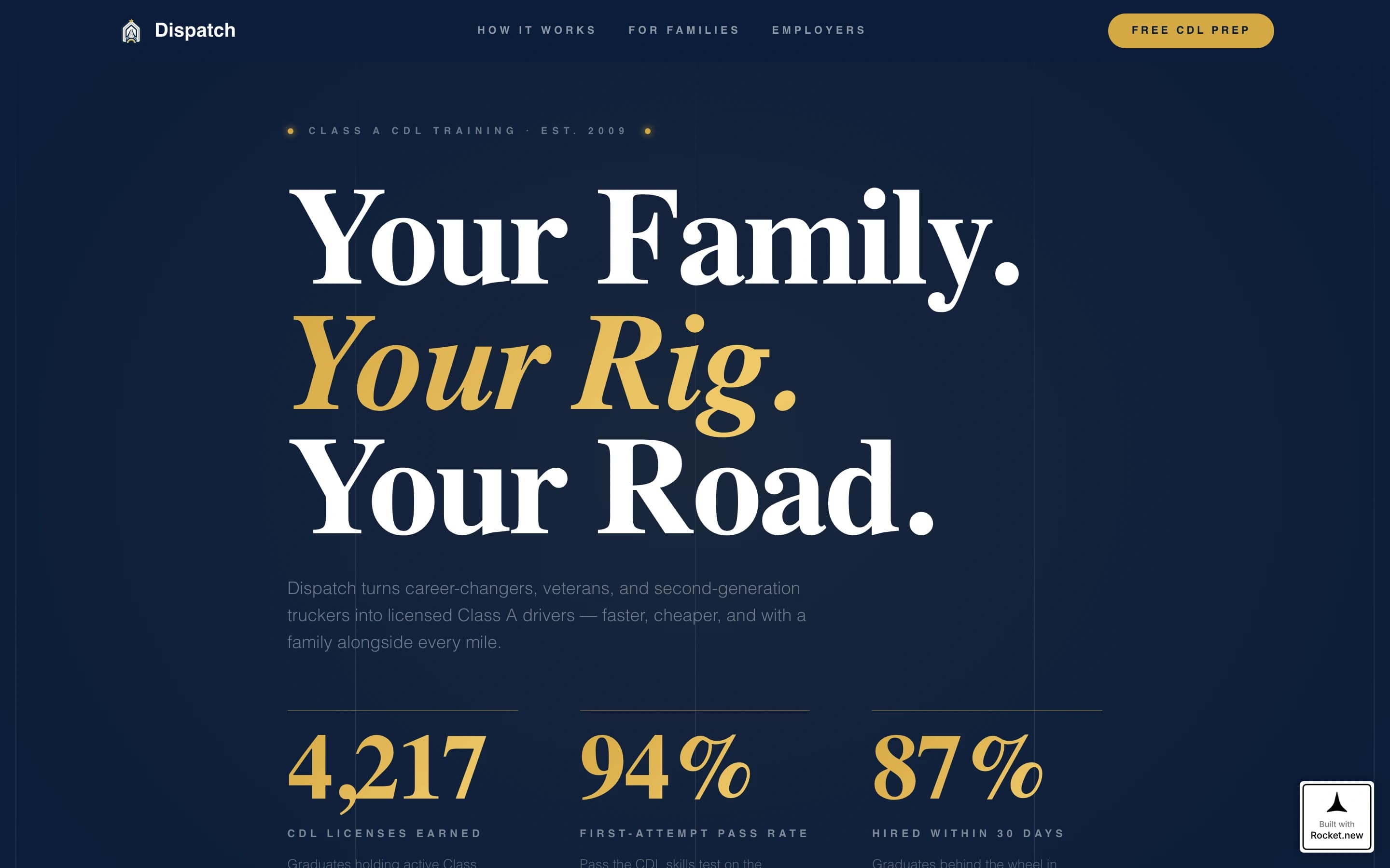 Dispatch - Trusted CDL Landing Page Template