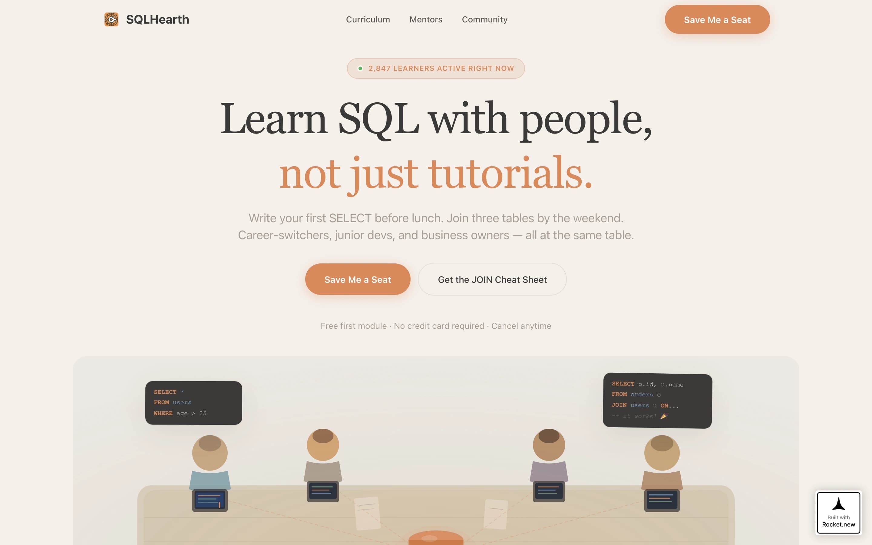 Sqlhearth - Welcoming Database Landing Page Template