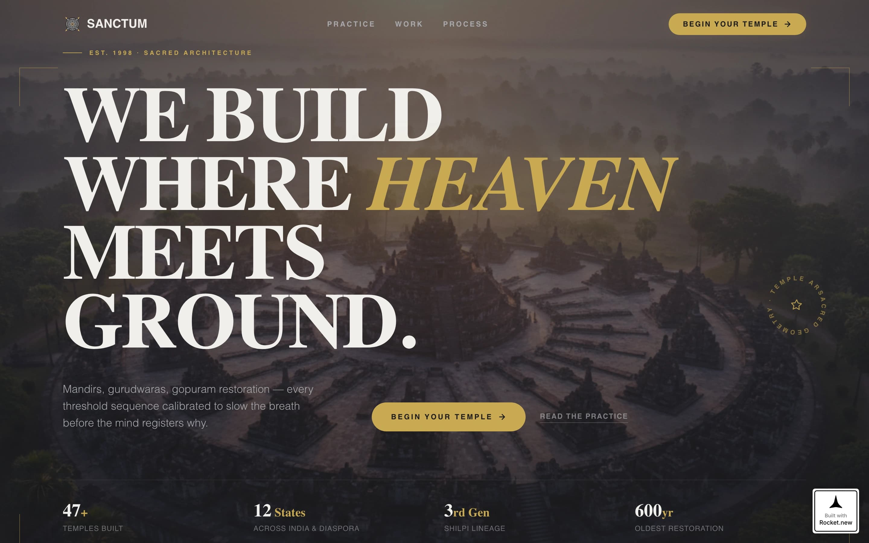 Sanctum - Sacred Temple Landing Page Template