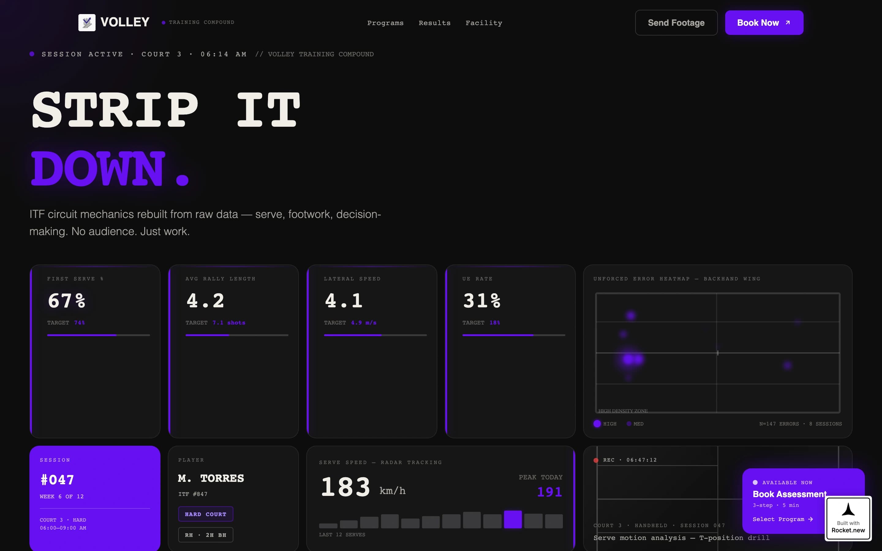 Volley — Dynamic Racquet Sports Landing Page Template