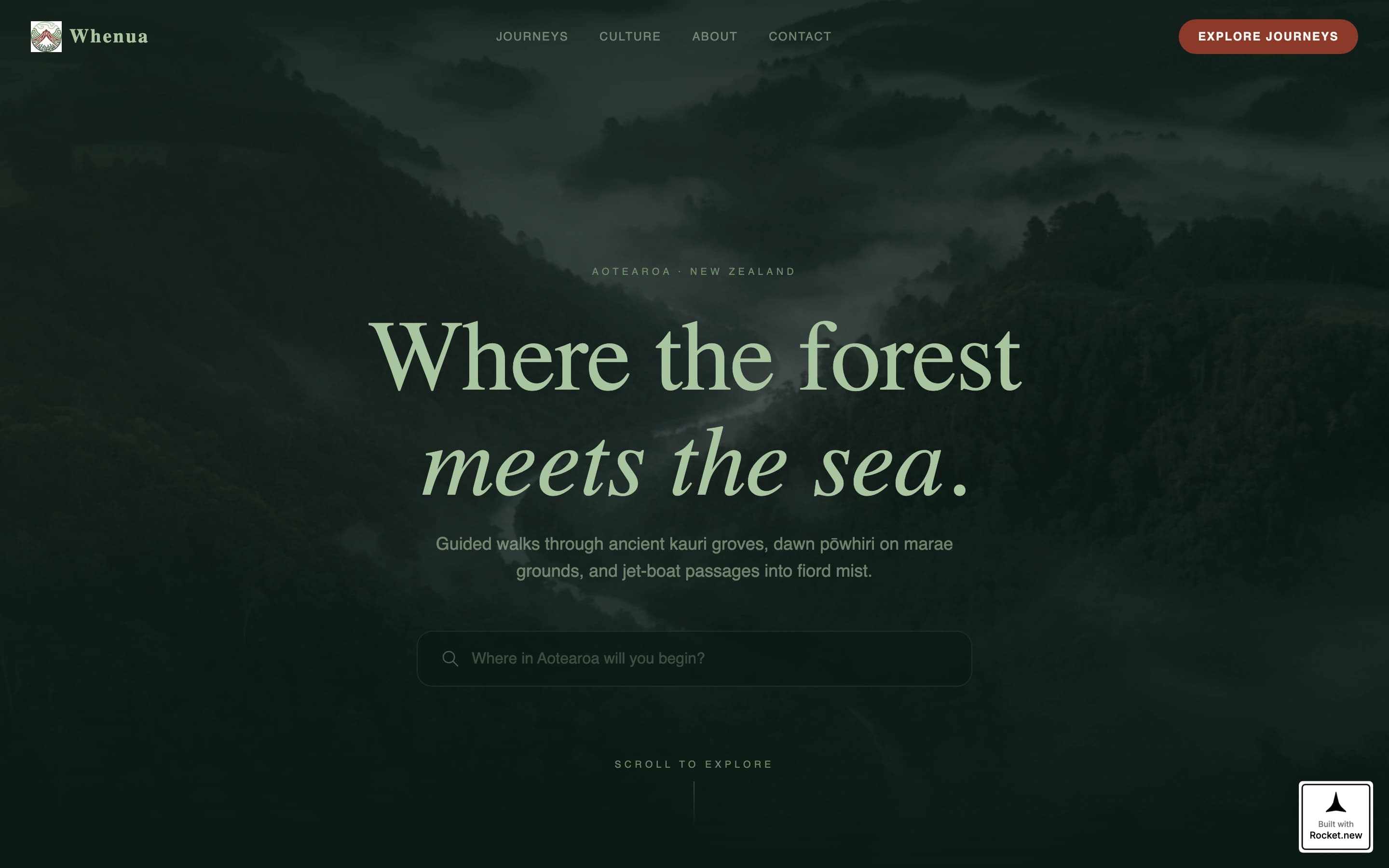 Whenua - Immersive Cultural Landing Page Template