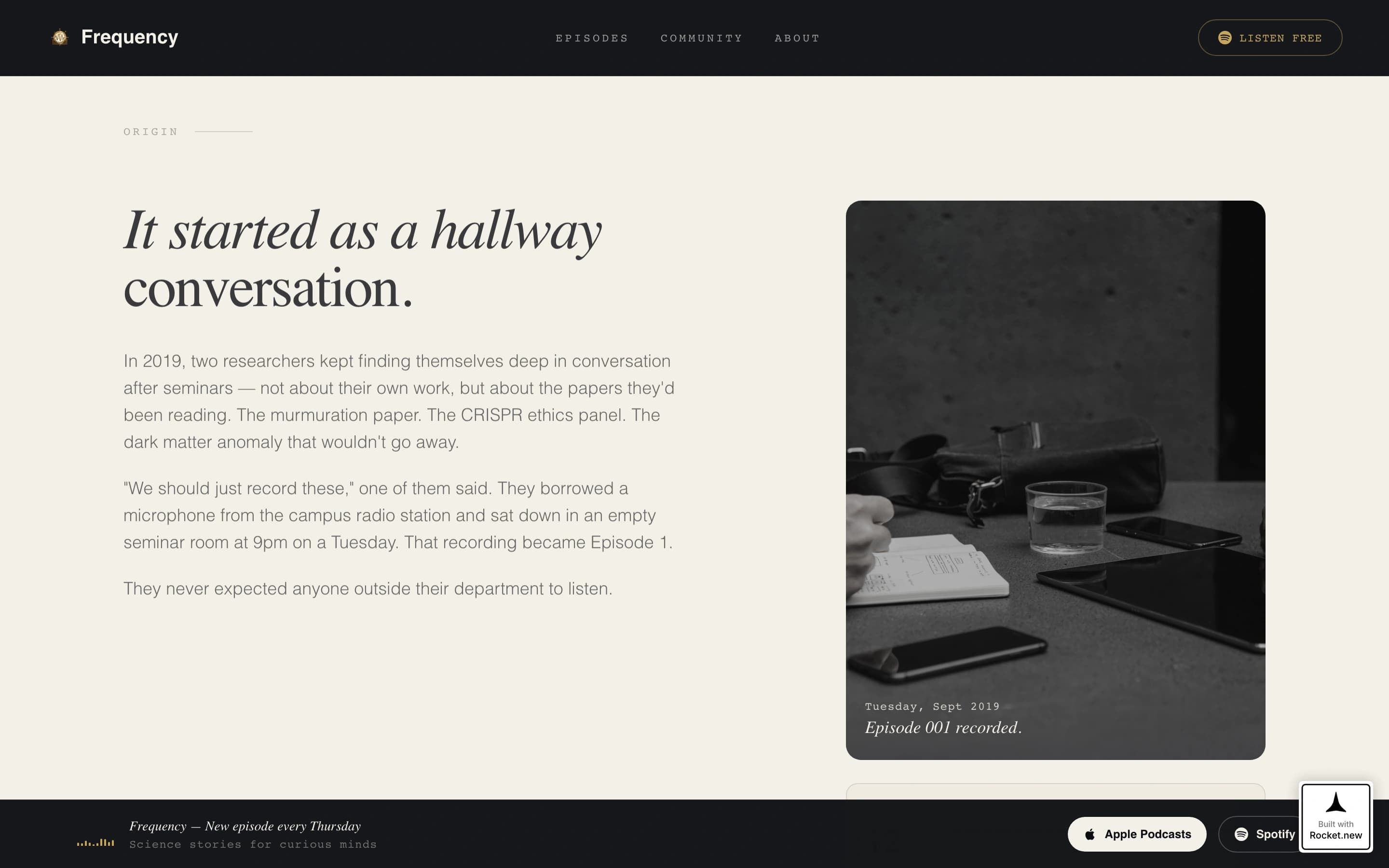 Frequency - Compelling Sciencepodcast Landing Page Template