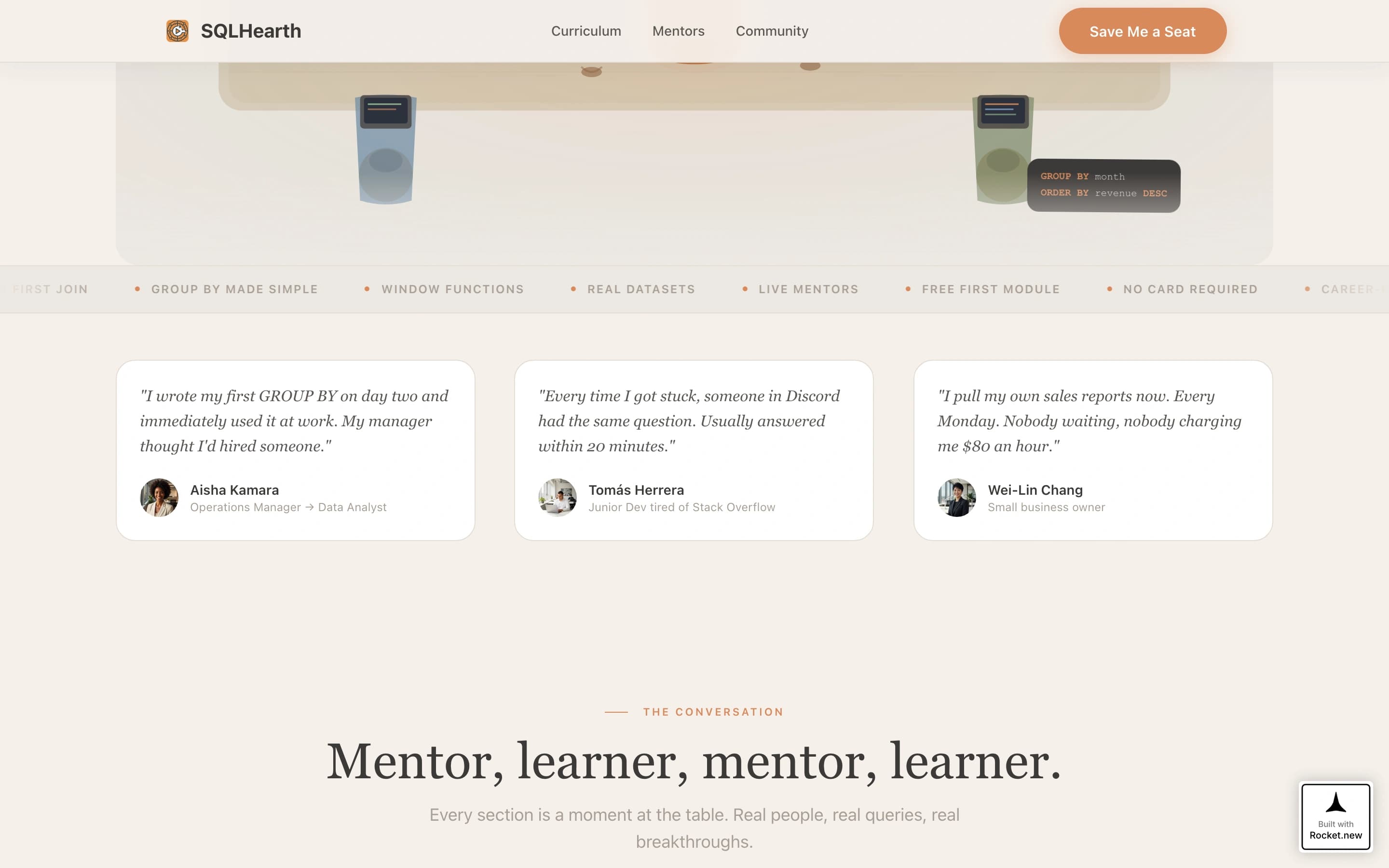Sqlhearth - Welcoming Database Landing Page Template