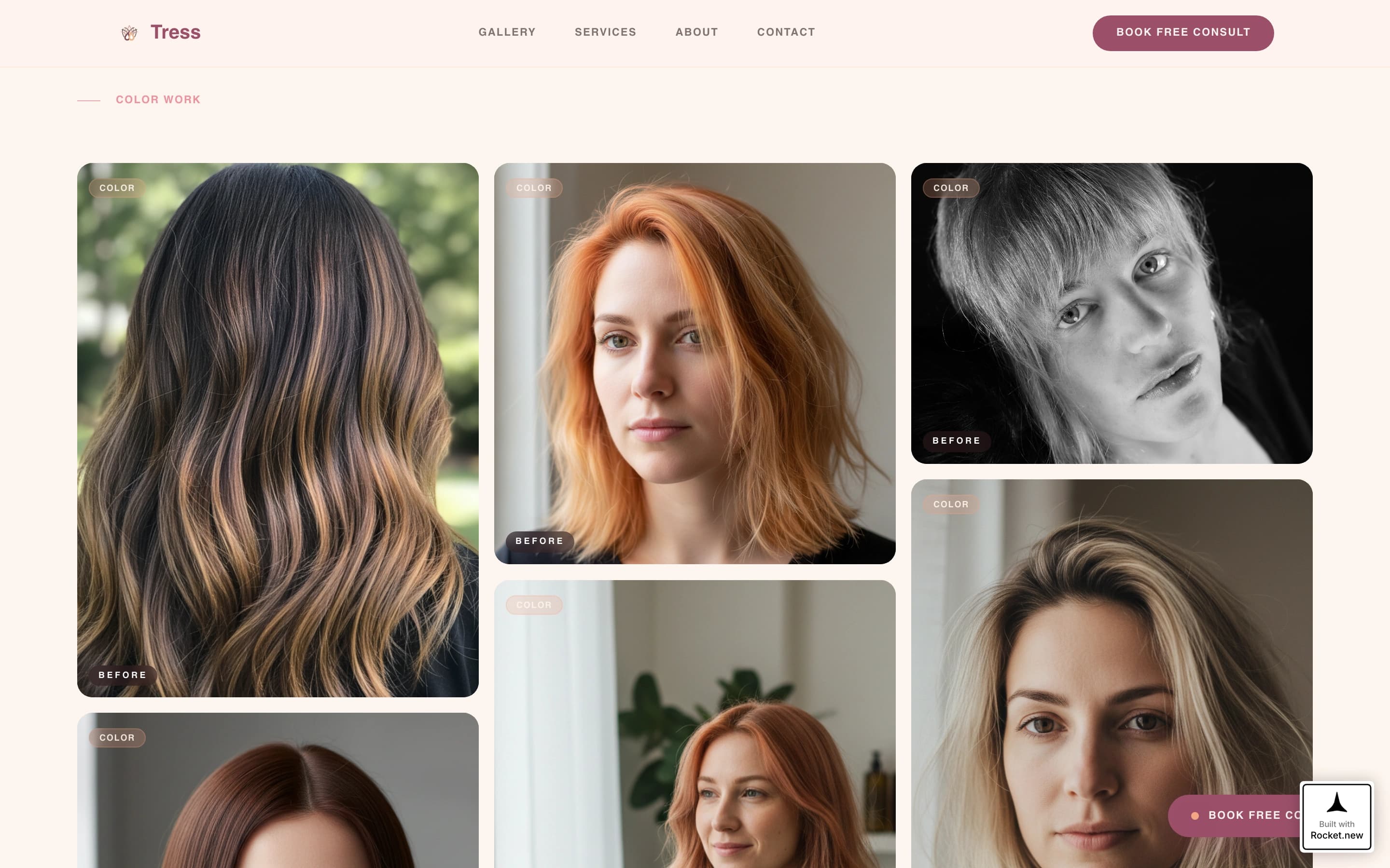 Tress - Luminous Salon Landing Page Template
