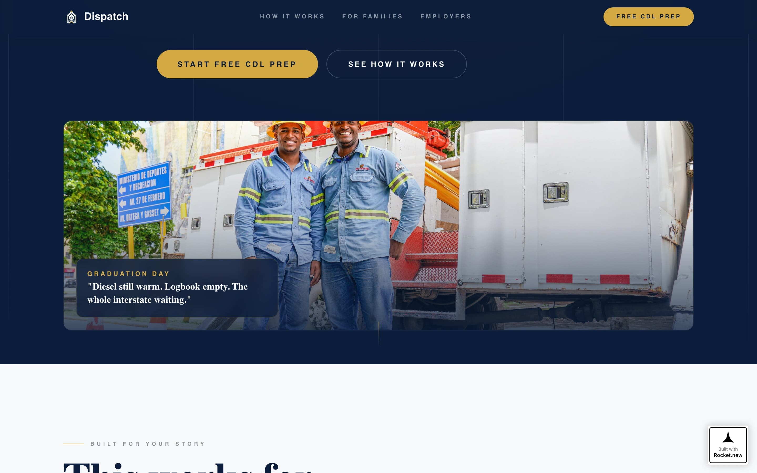 Dispatch - Trusted CDL Landing Page Template