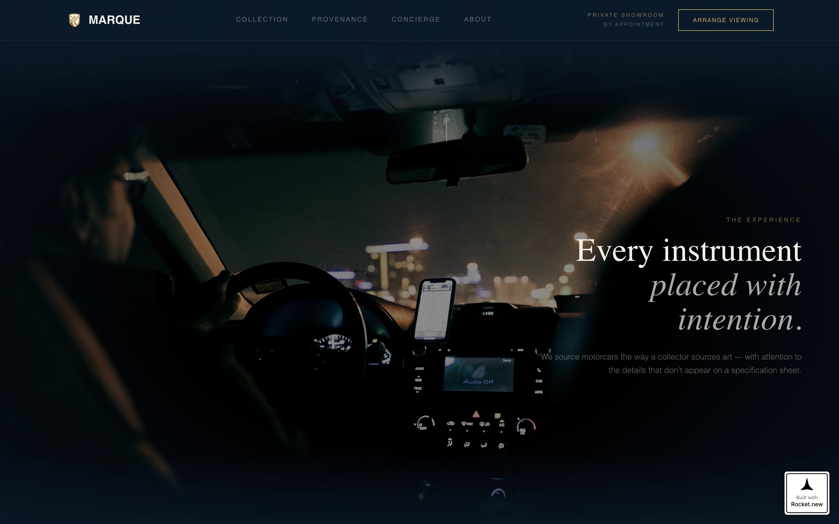 Marque — Exclusive Luxury Automotive Landing Page Template