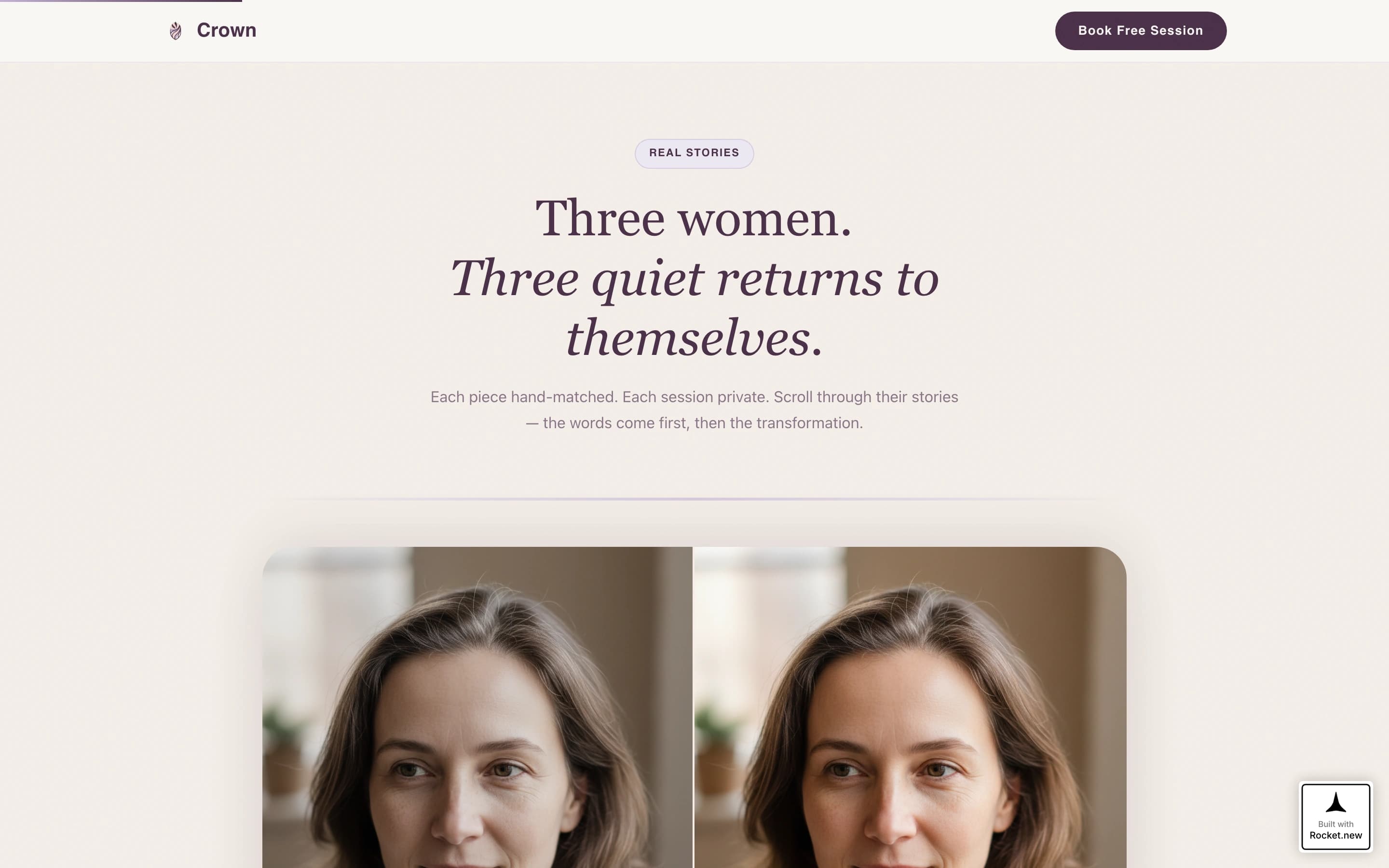 Crown - Transformative Wigspecialist Landing Page Template