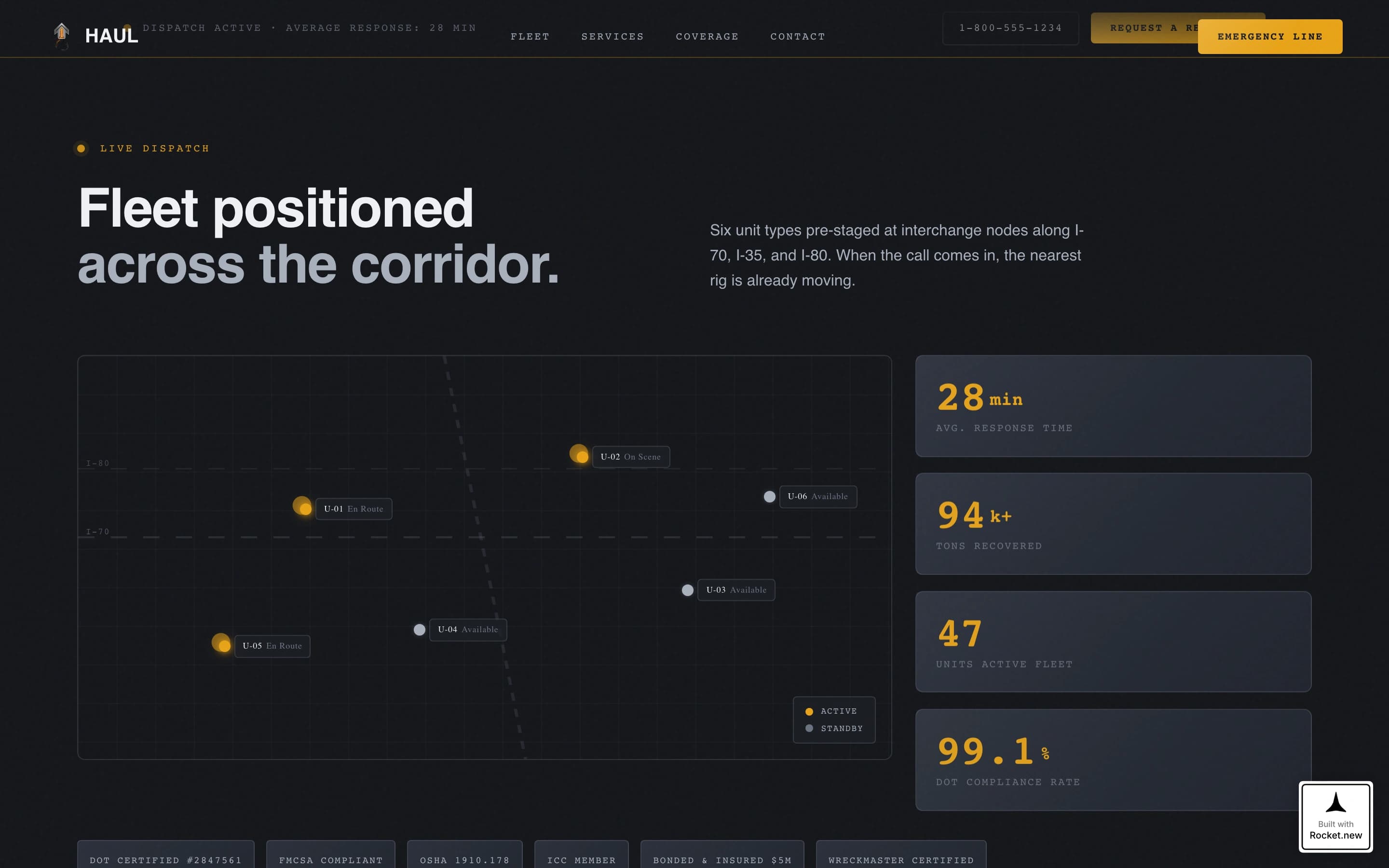 Haul - Powerful Flatbed Landing Page Template