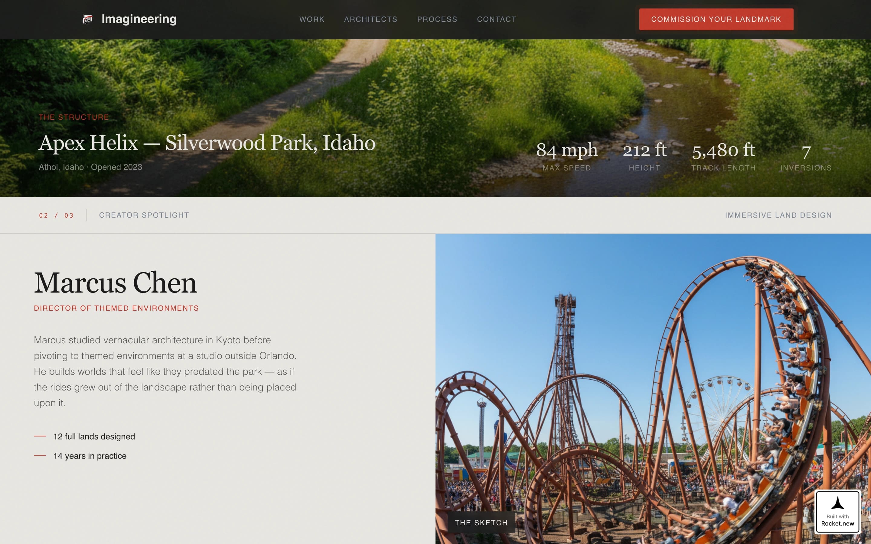 Imagineering - Bold Theme Park Landing Page Template