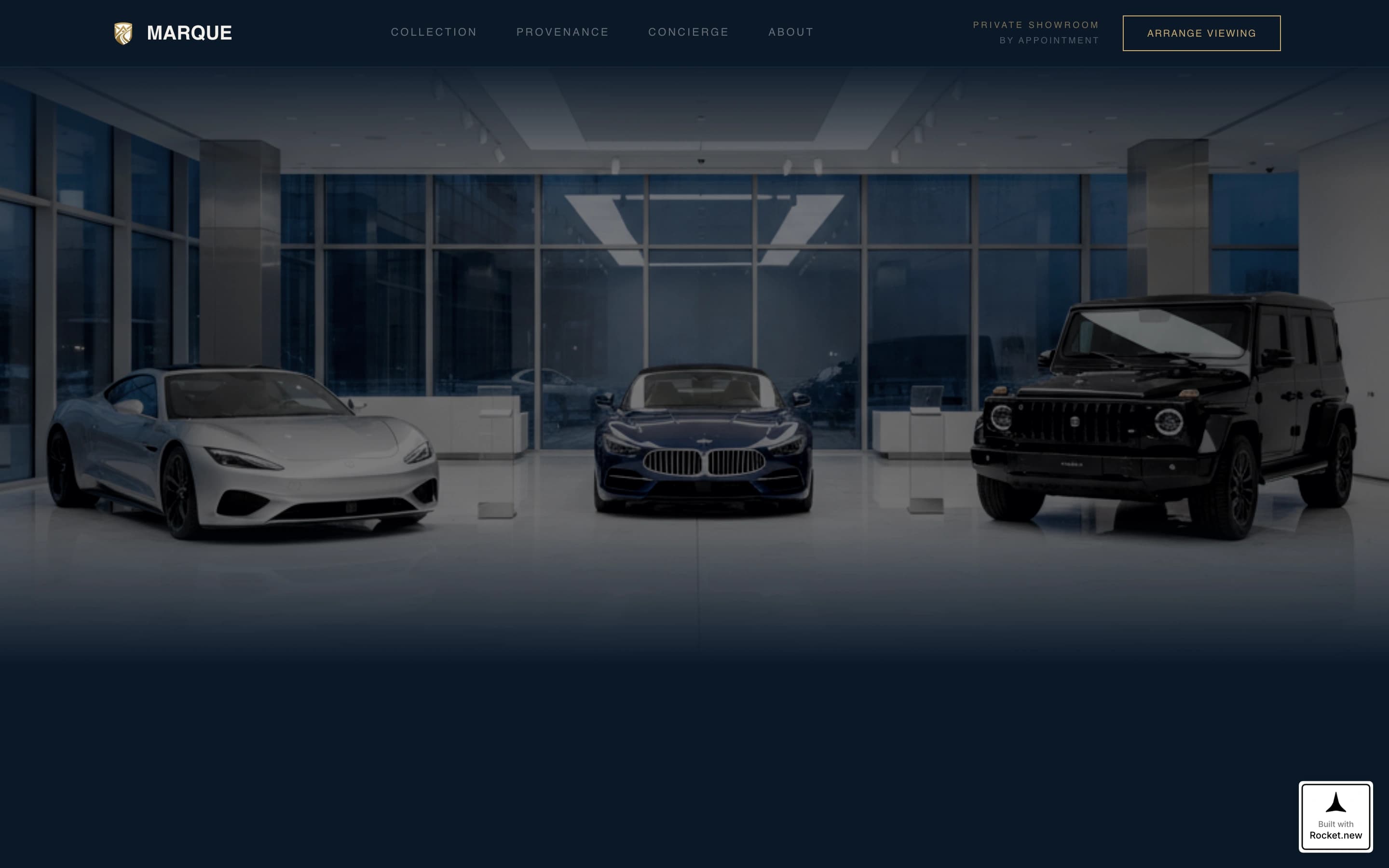 Marque — Exclusive Luxury Automotive Landing Page Template