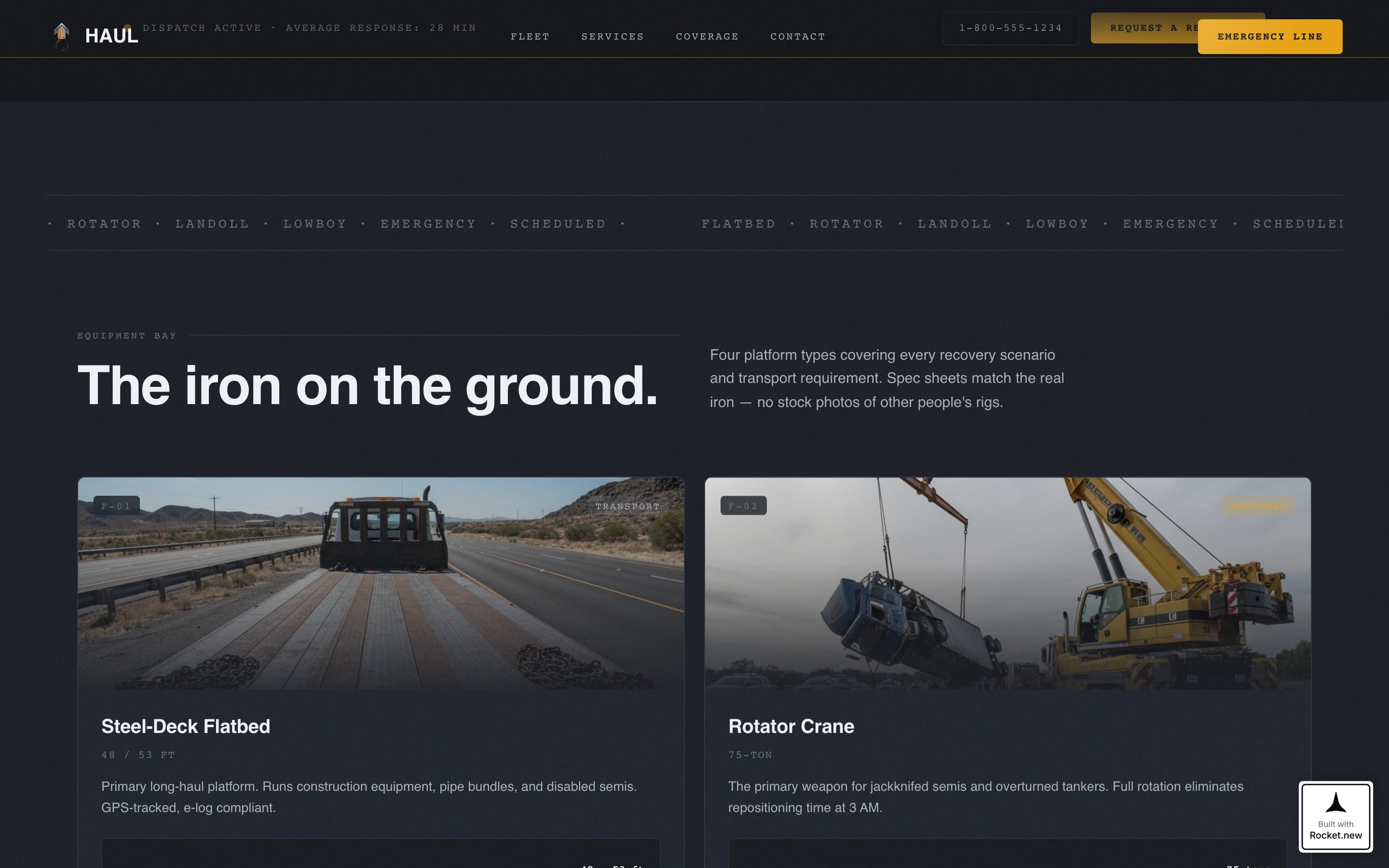Haul - Powerful Flatbed Landing Page Template