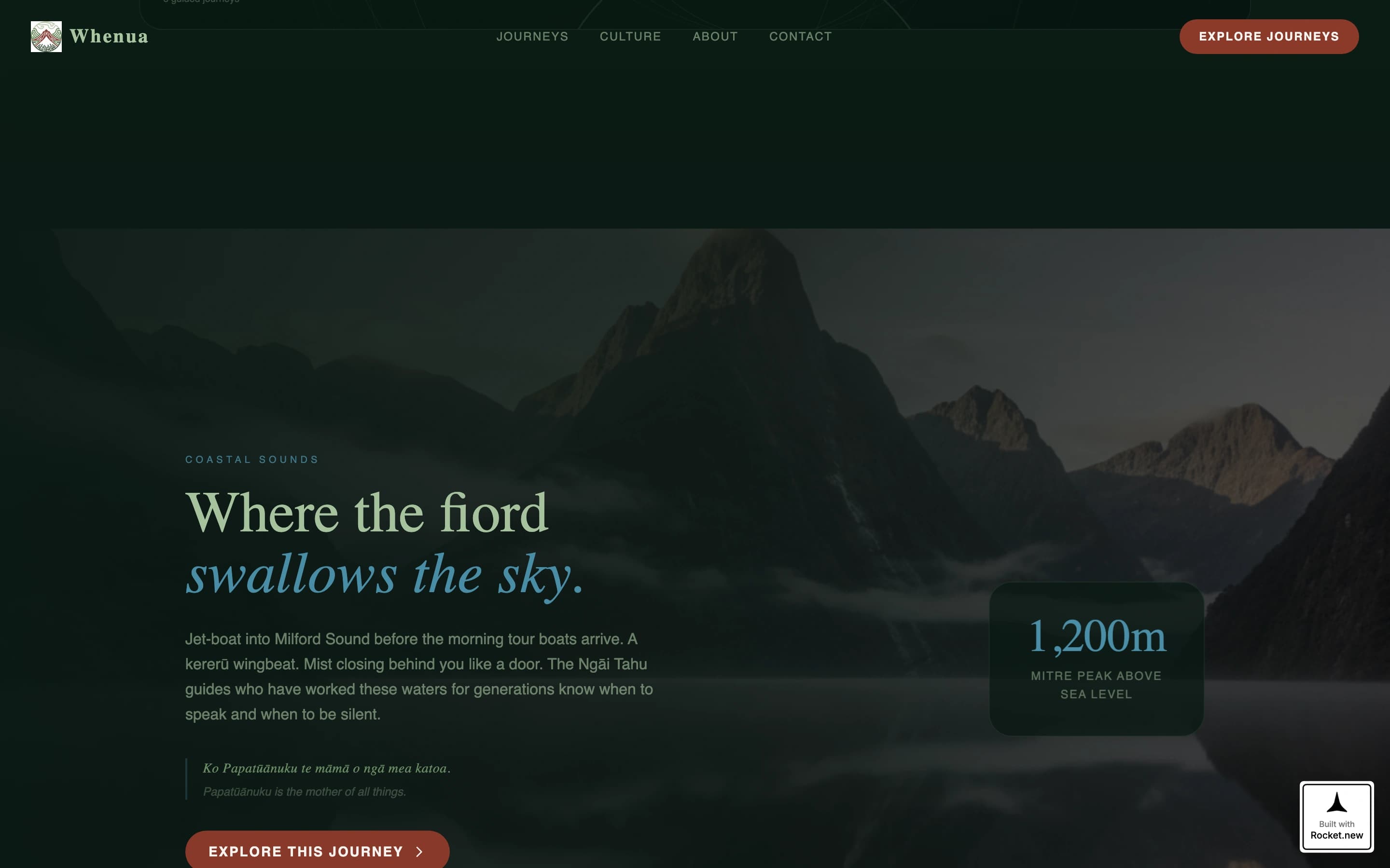 Whenua - Immersive Cultural Landing Page Template