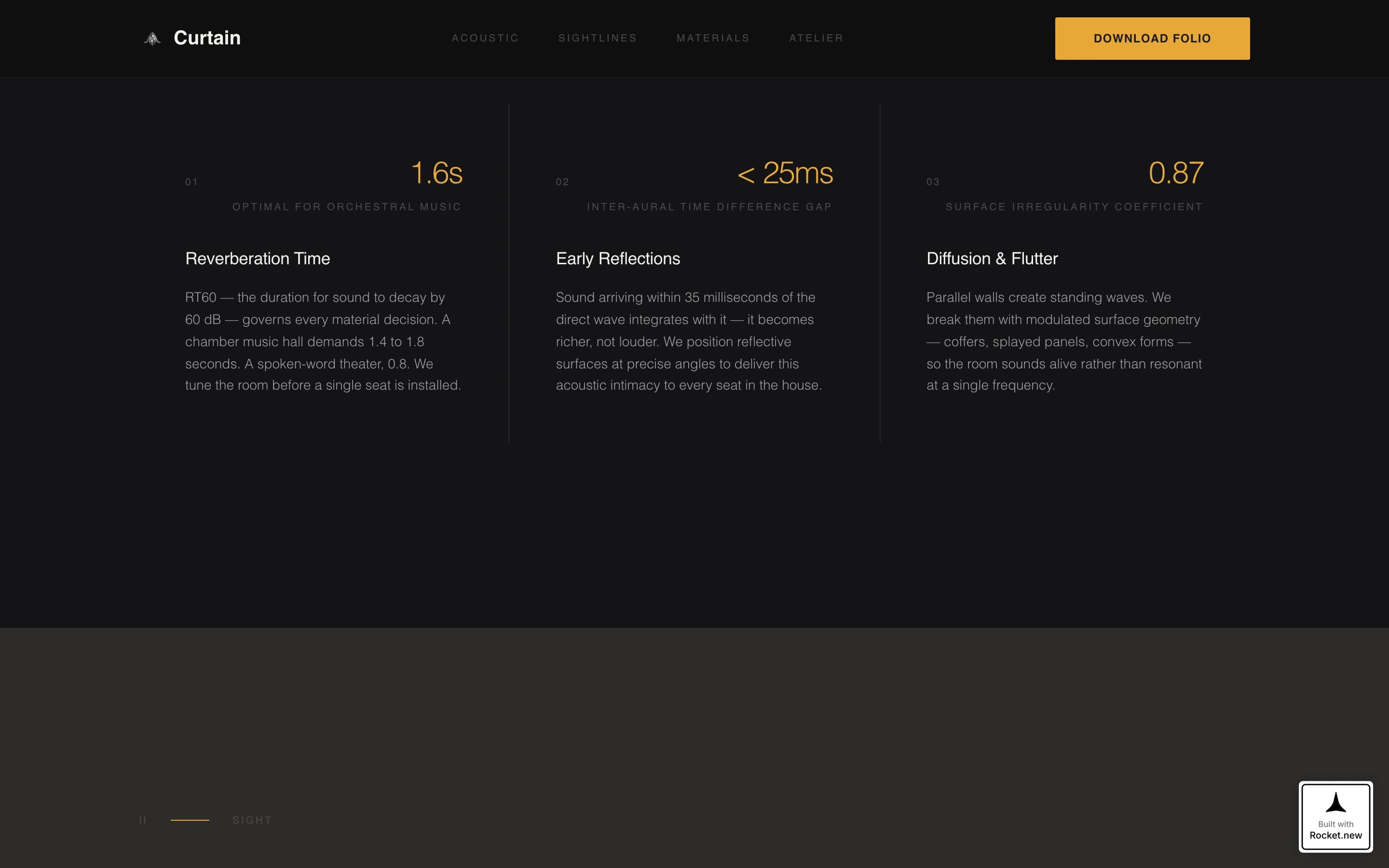 Curtain - Immersive Auditorium Landing Page Template