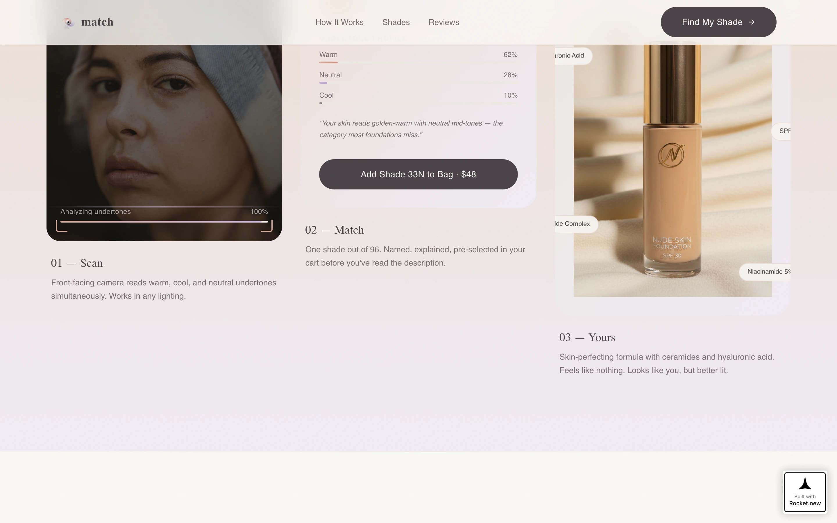 Match - Precision Skincare Landing Page Template