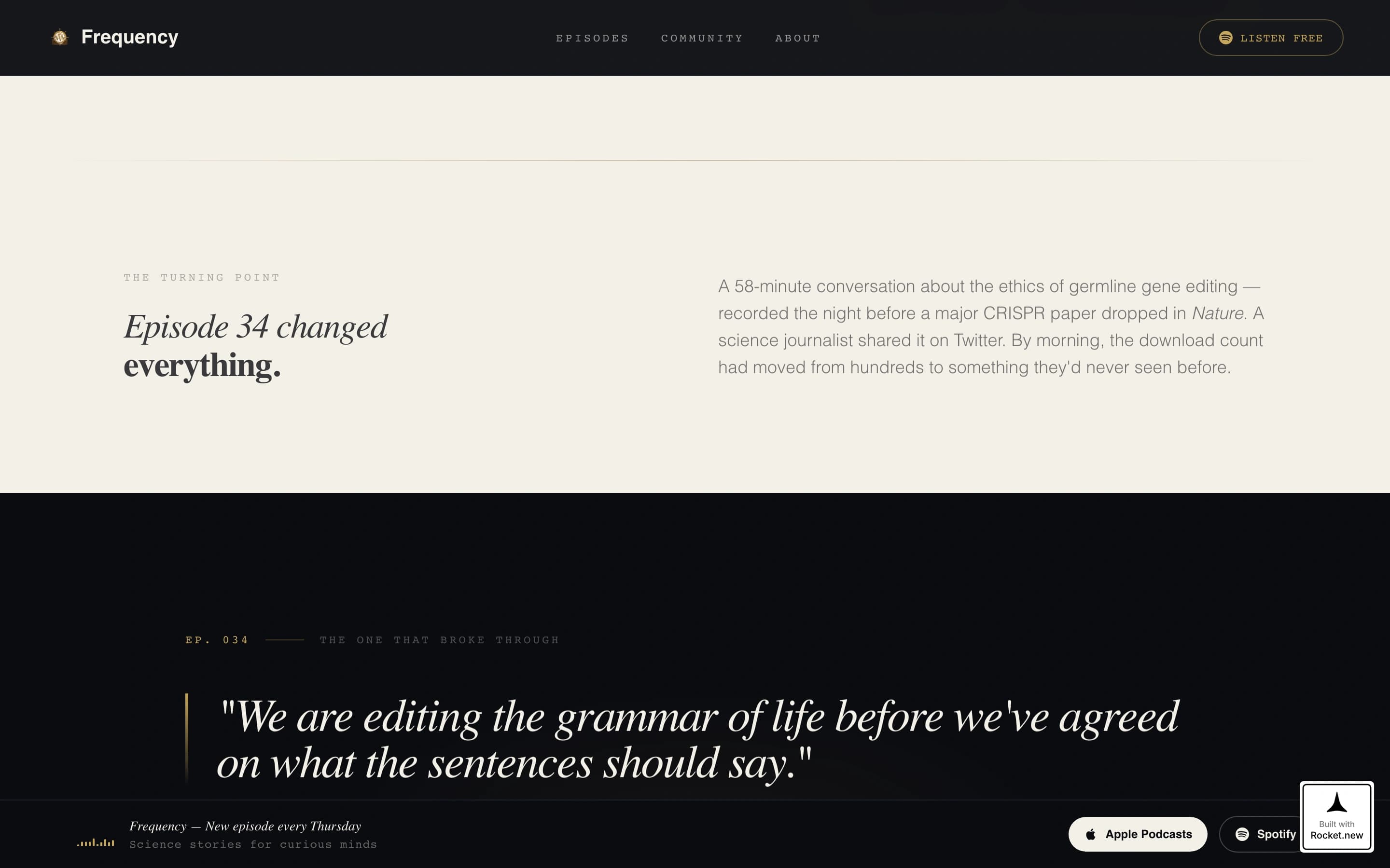 Frequency - Compelling Sciencepodcast Landing Page Template