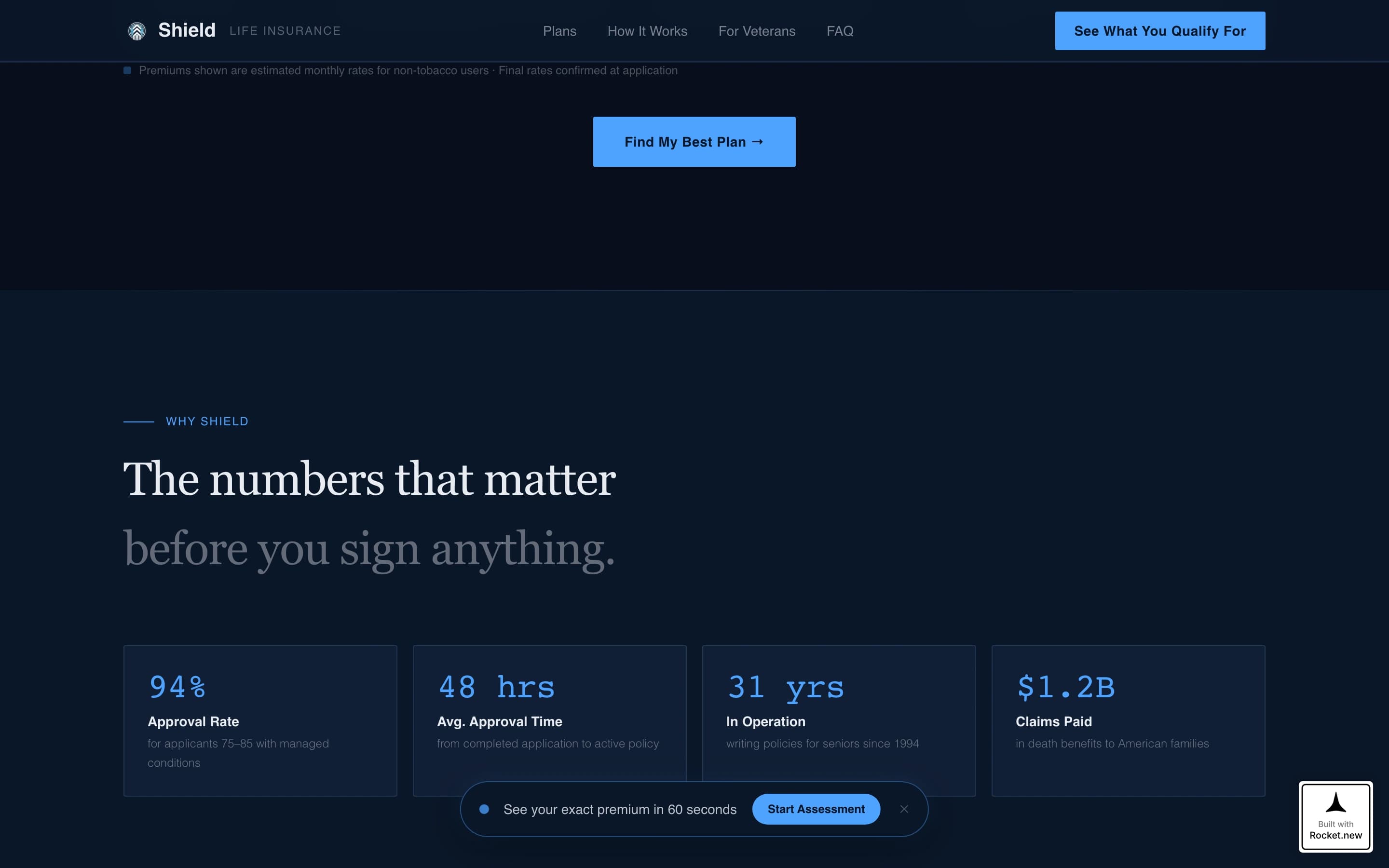 Shield - Authoritative Seniorinsurance Landing Page Template