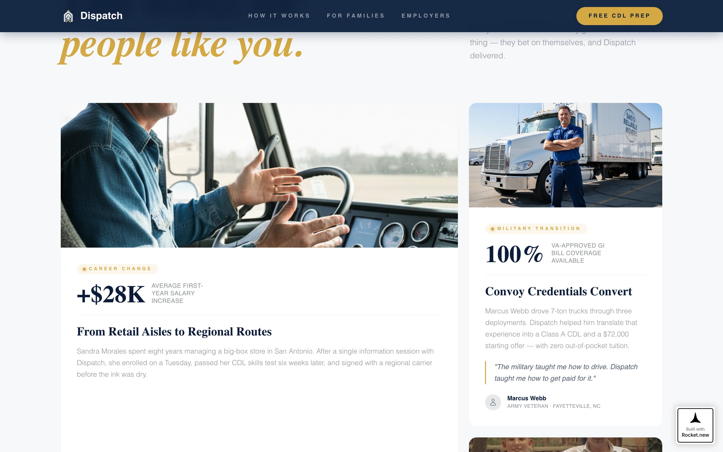 Dispatch - Trusted CDL Landing Page Template