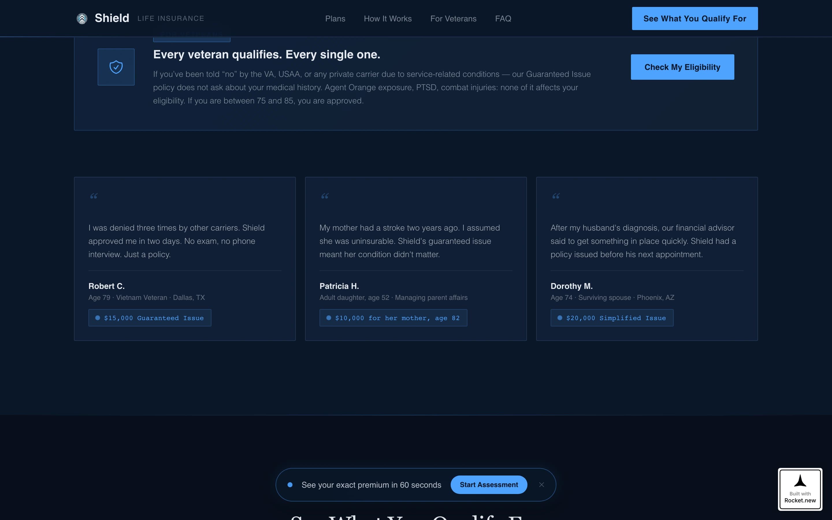 Shield - Authoritative Seniorinsurance Landing Page Template