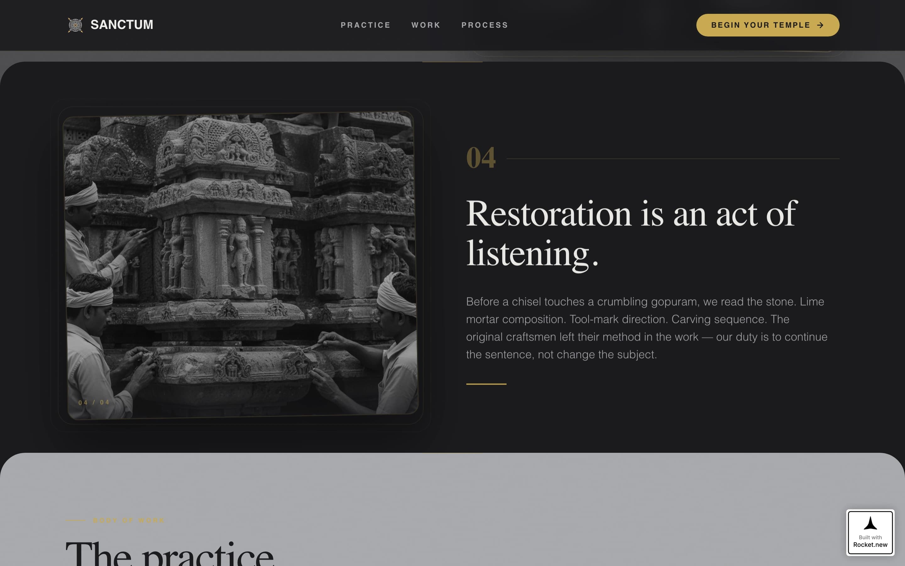 Sanctum - Sacred Temple Landing Page Template