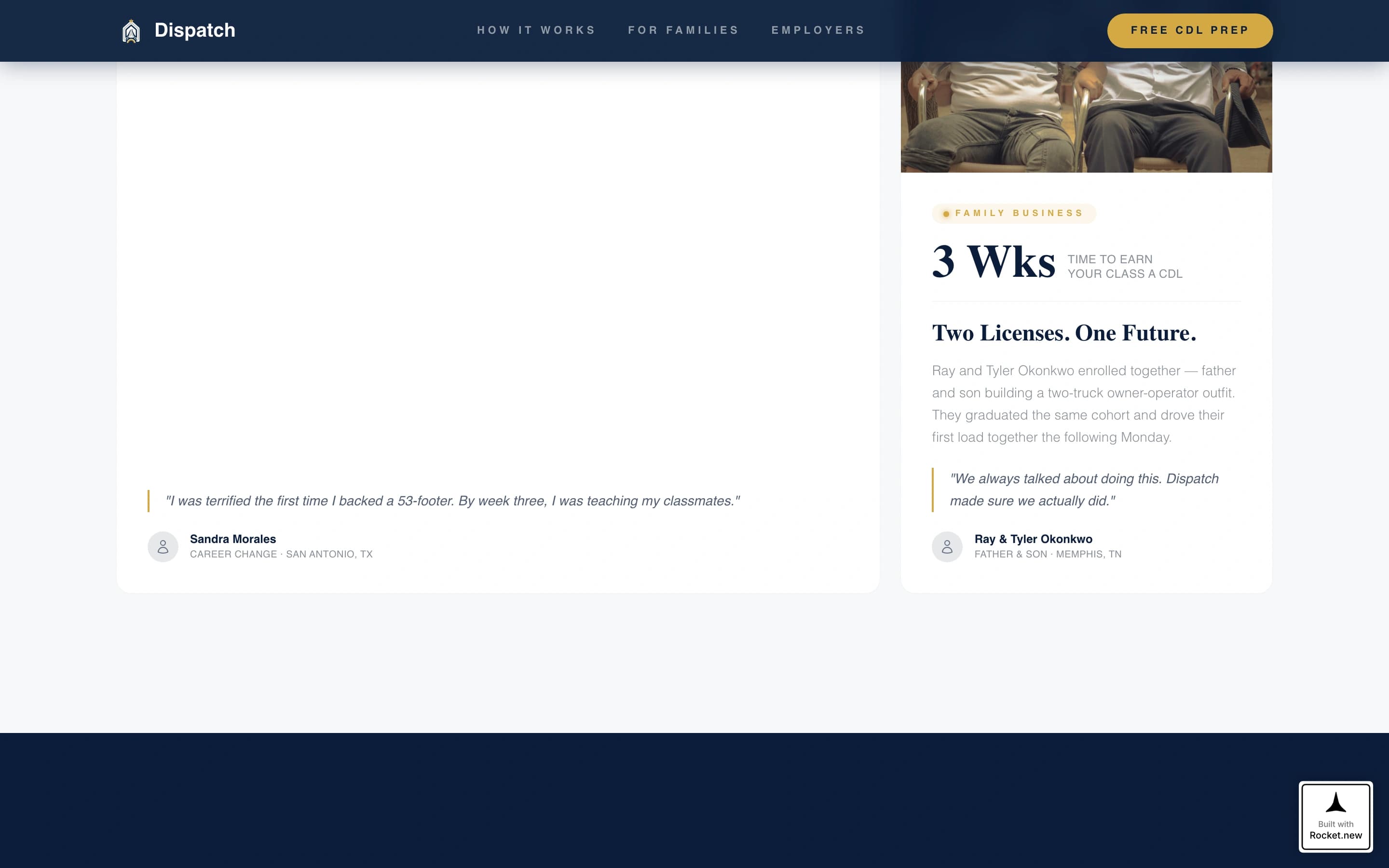 Dispatch - Trusted CDL Landing Page Template