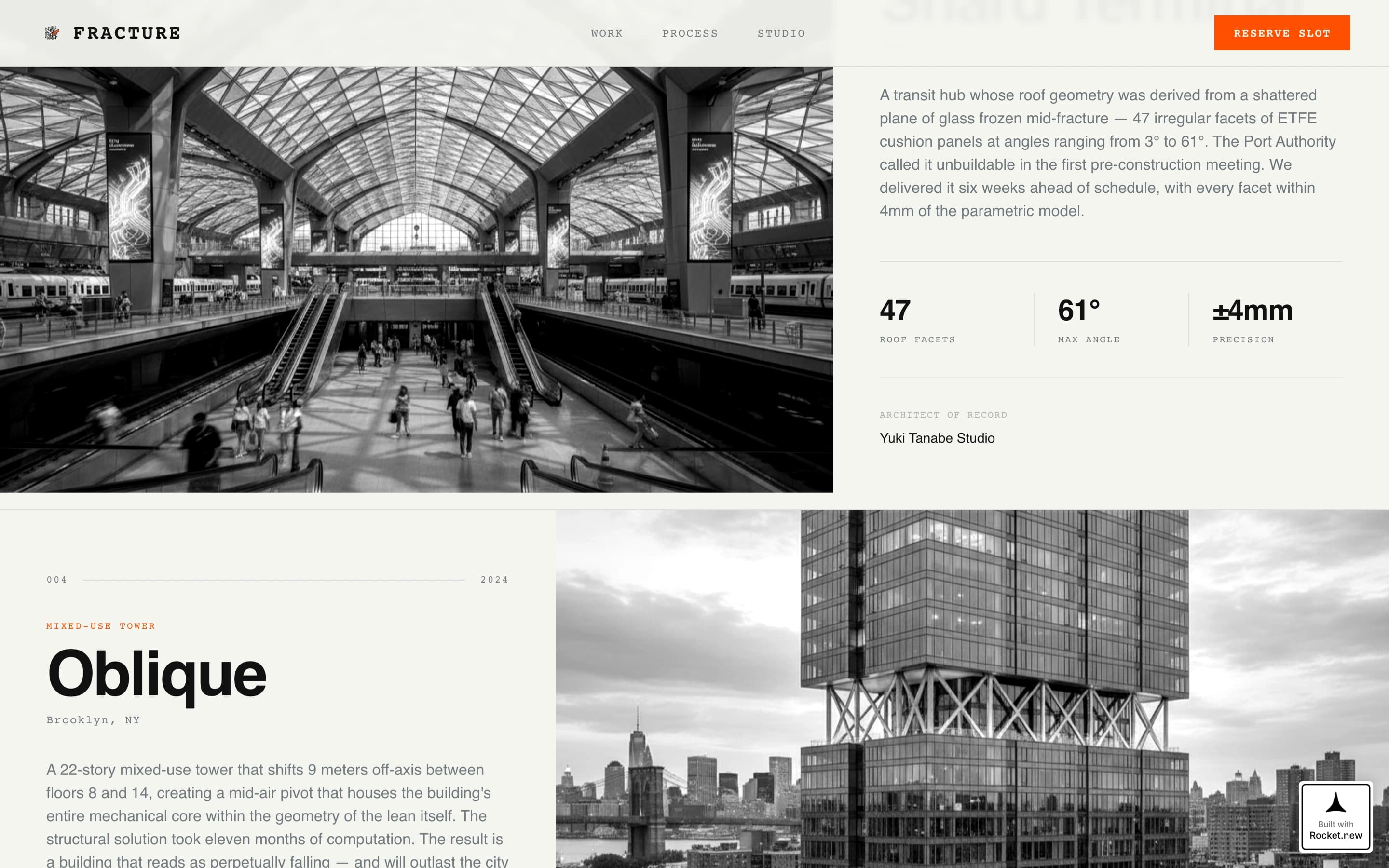 Fracture - Bold Deconstructivist Landing Page Template