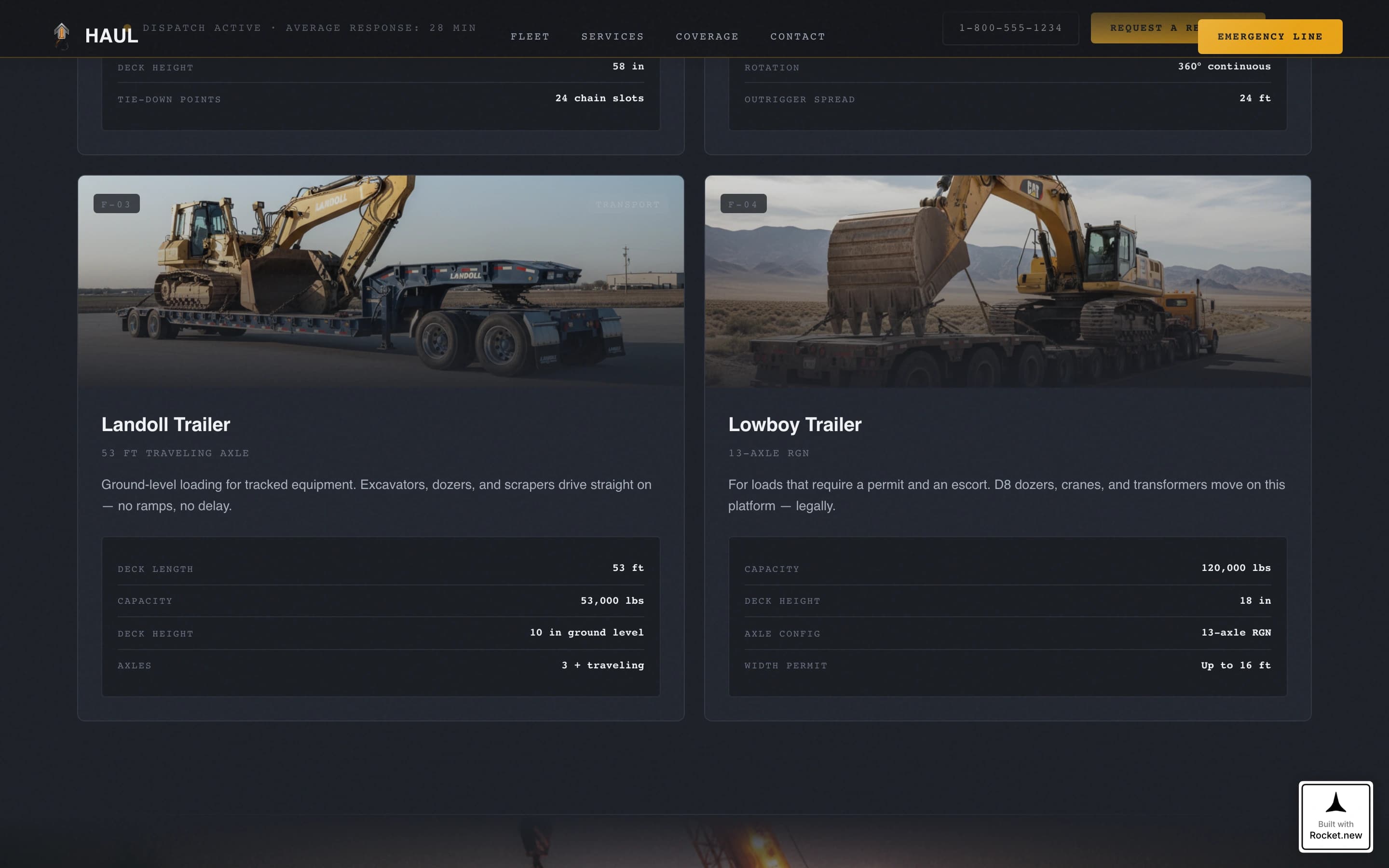 Haul - Powerful Flatbed Landing Page Template