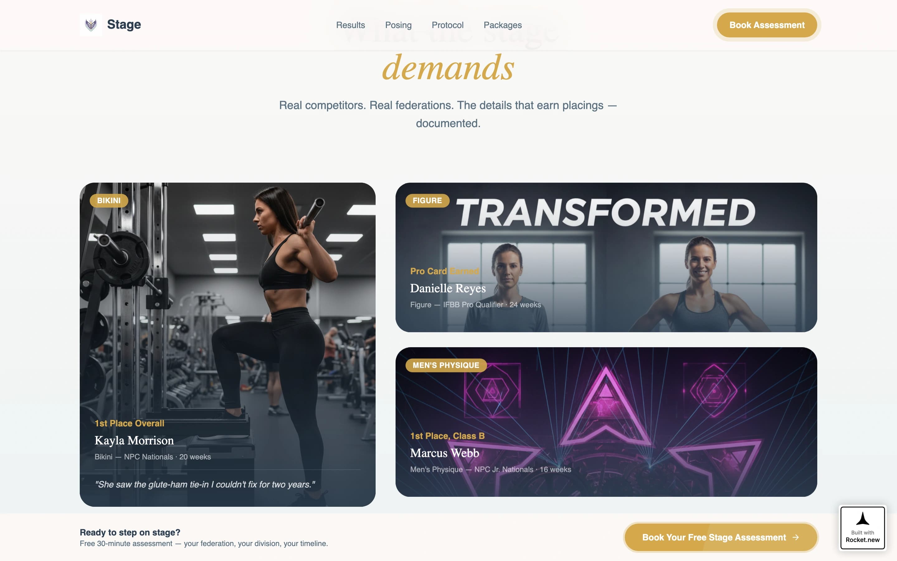 Stageready - Elite Contest Prep Landing Page Template