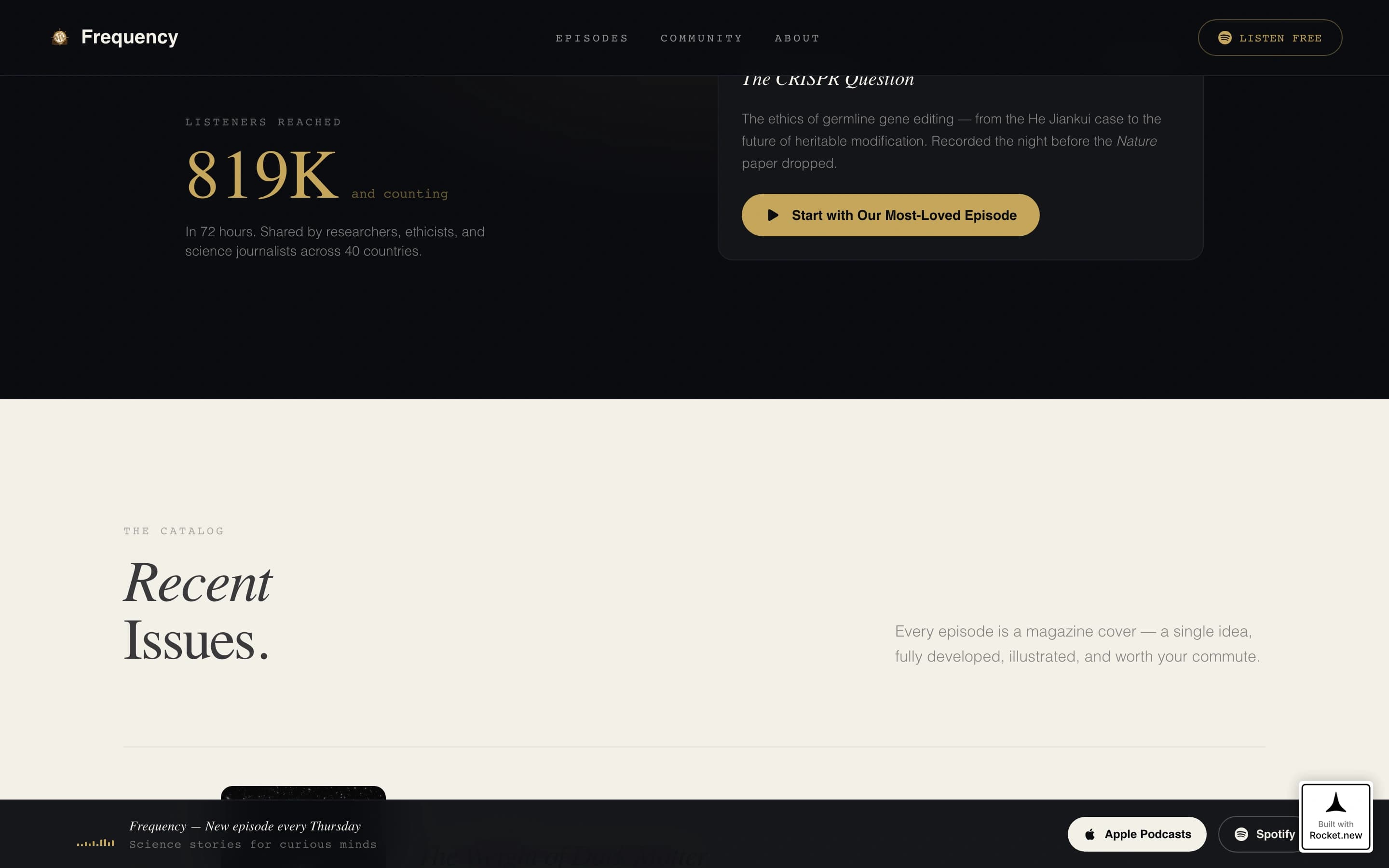 Frequency - Compelling Sciencepodcast Landing Page Template