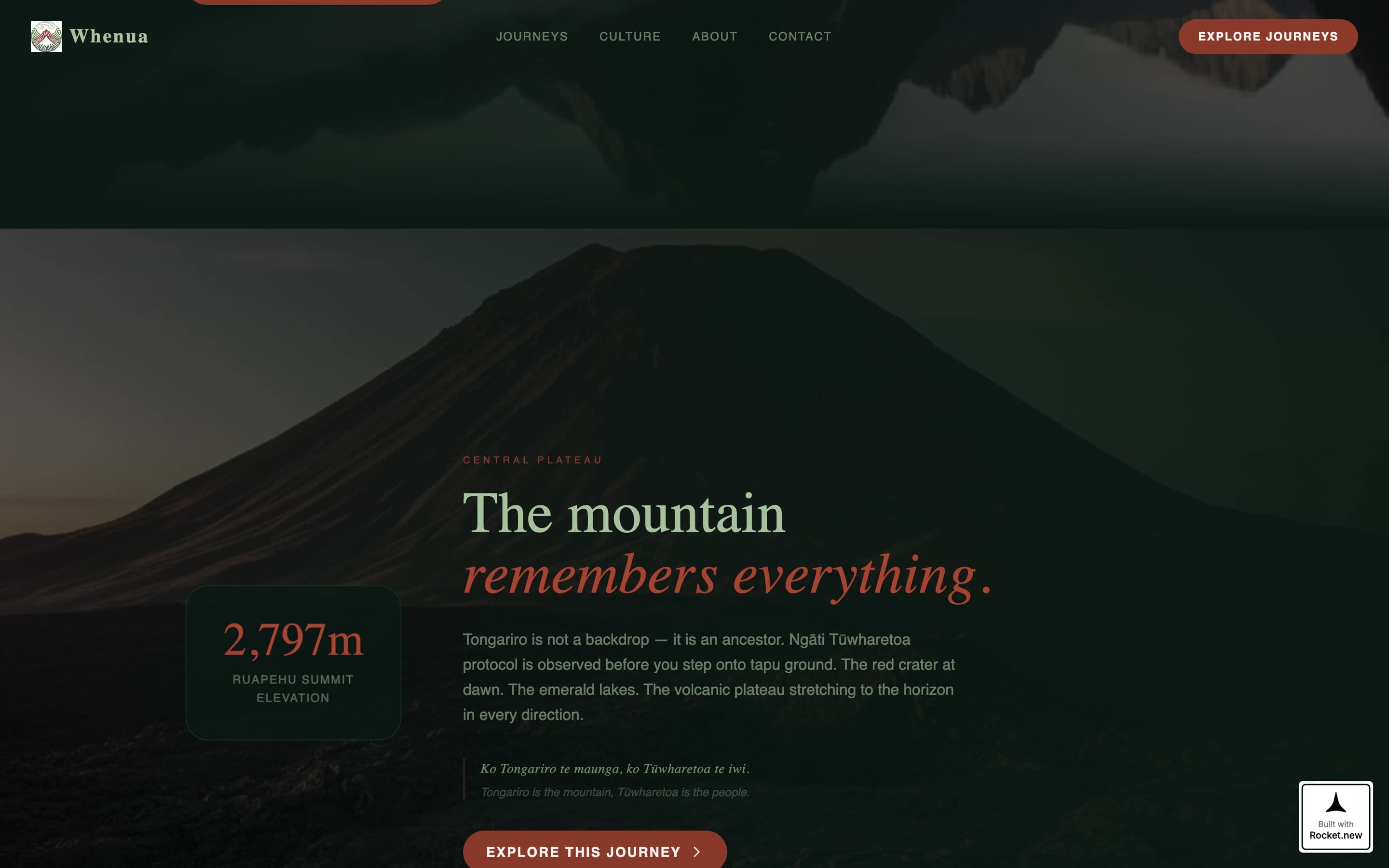 Whenua - Immersive Cultural Landing Page Template