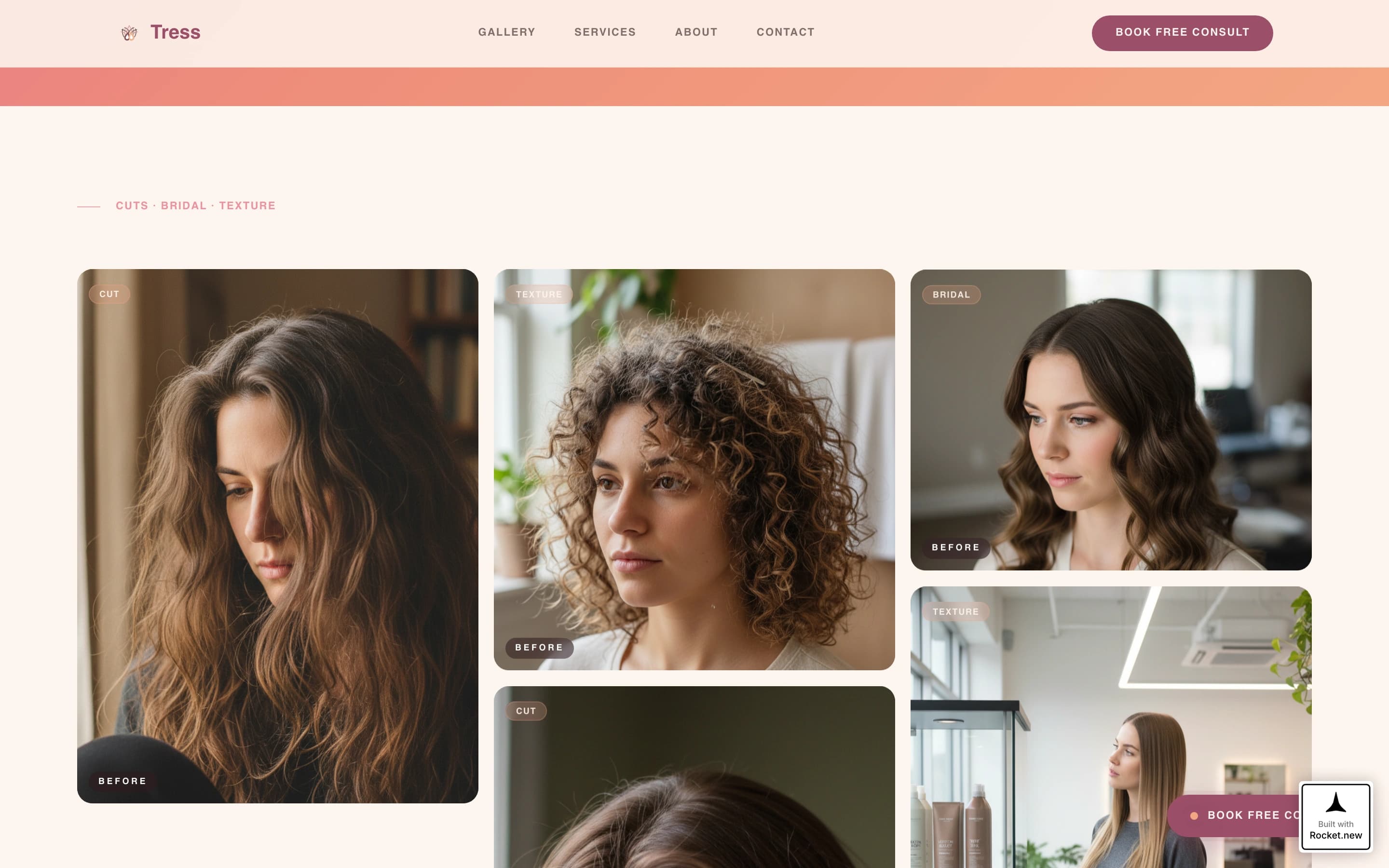Tress - Luminous Salon Landing Page Template