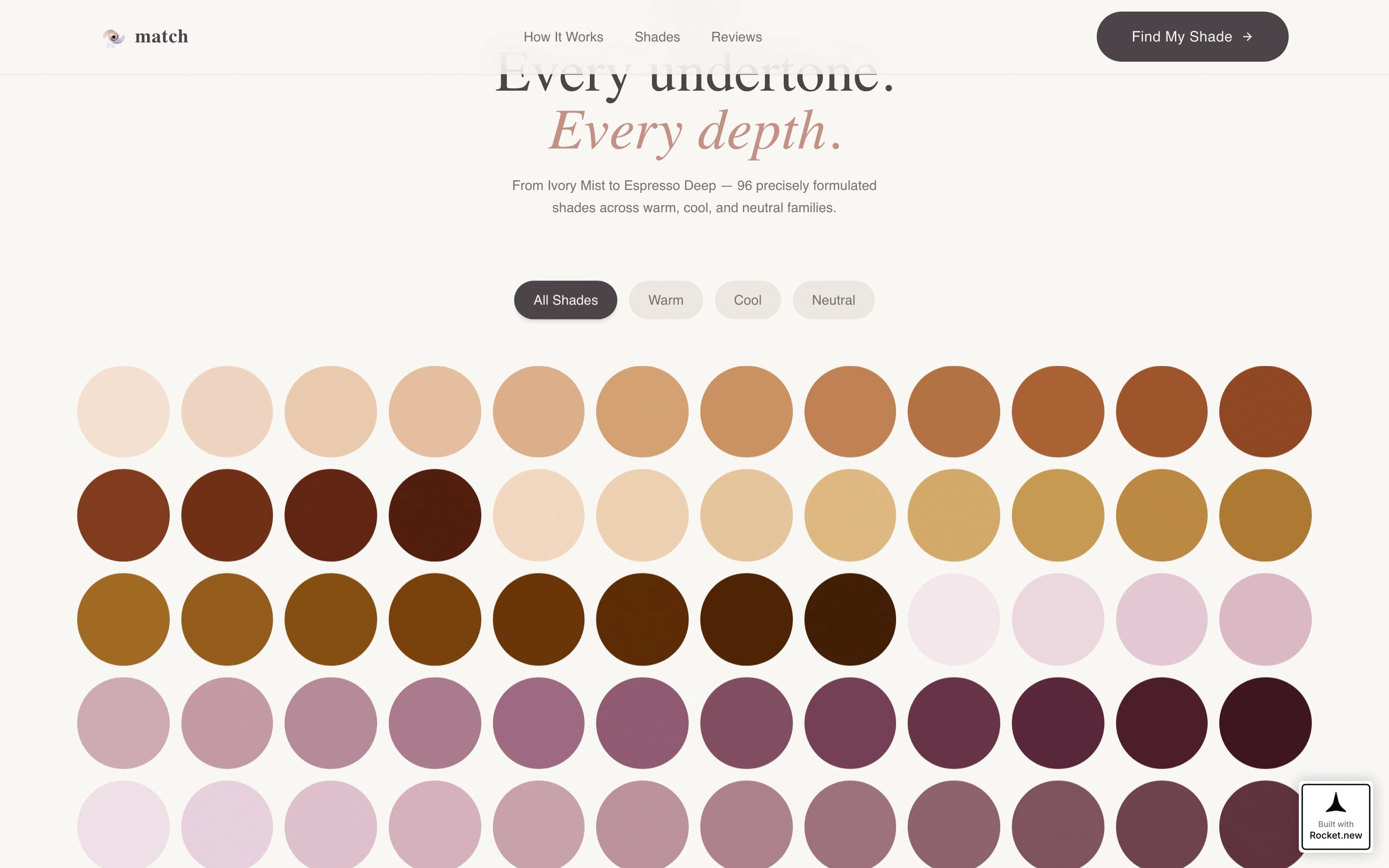 Match - Precision Skincare Landing Page Template