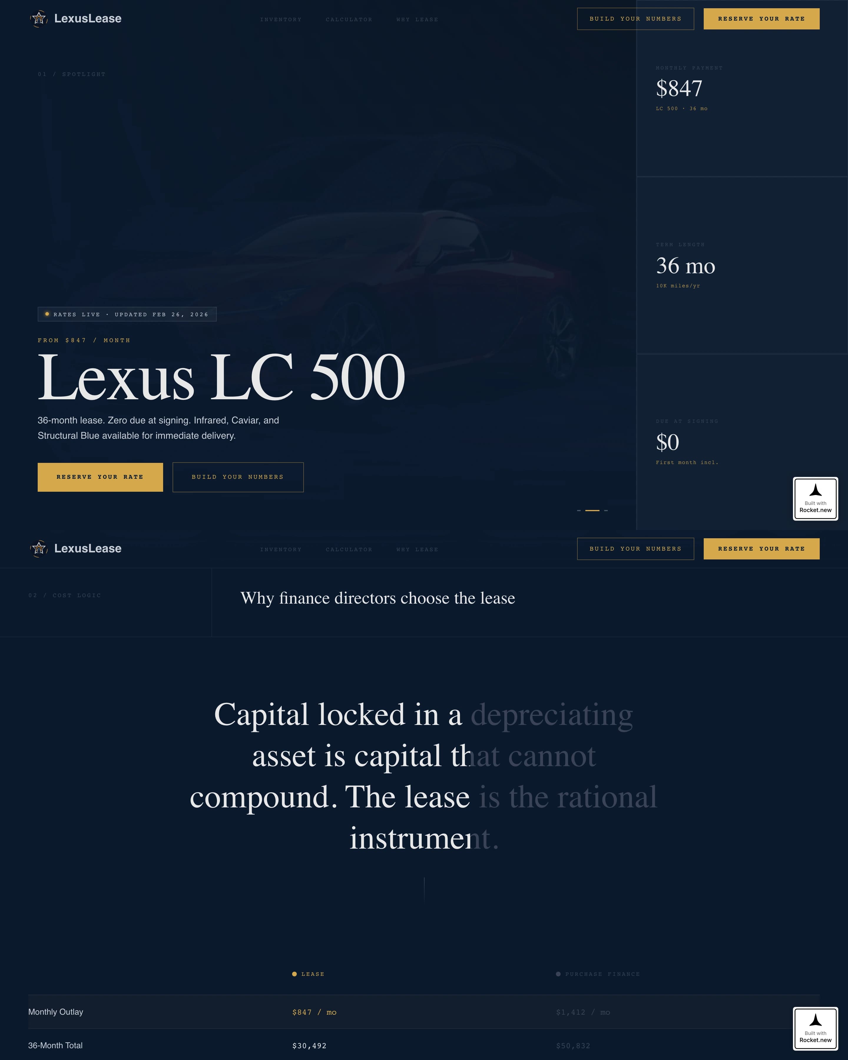 Lexus Lease - Precision Automotive Landing Page Template
