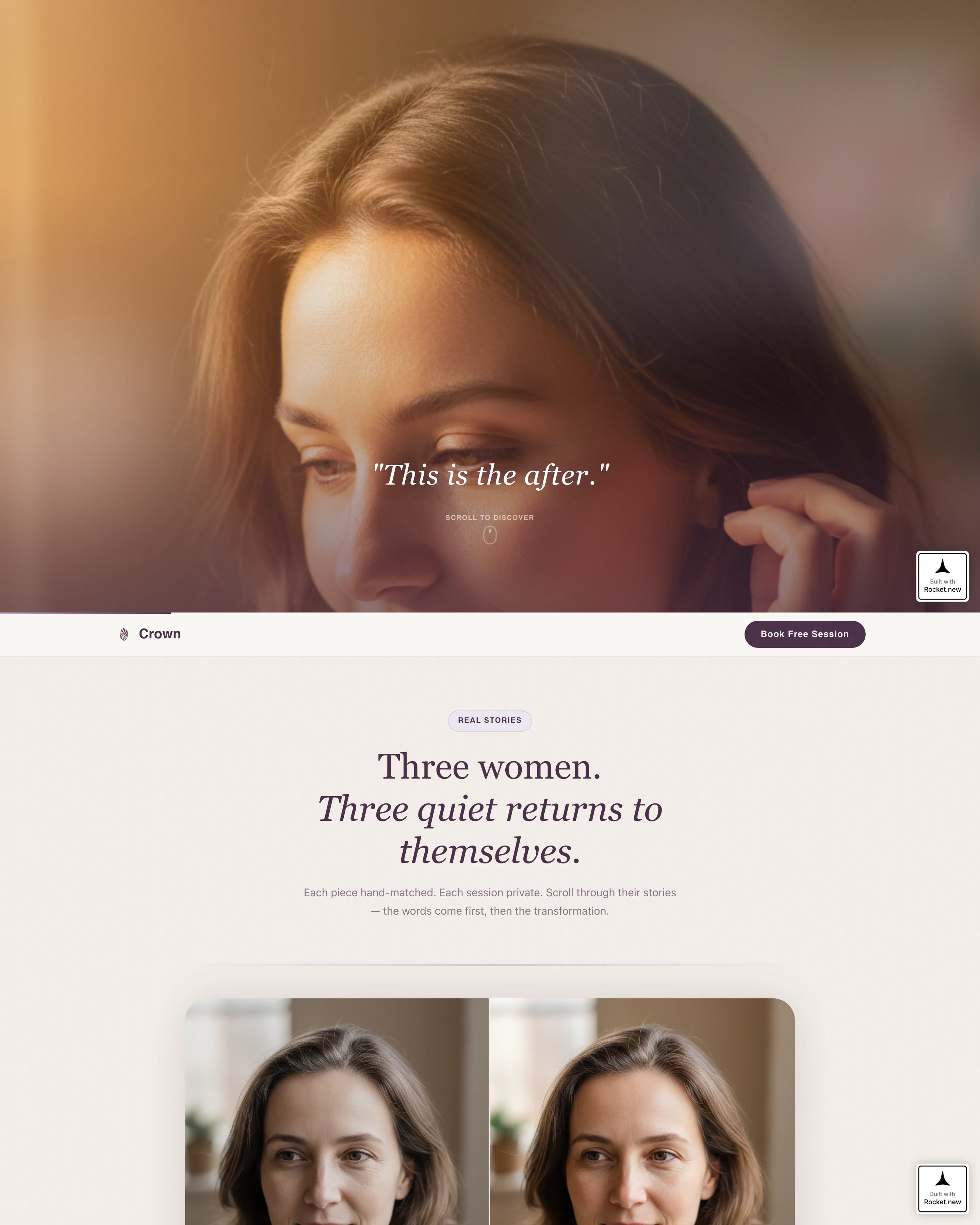 Crown - Transformative Wigspecialist Landing Page Template
