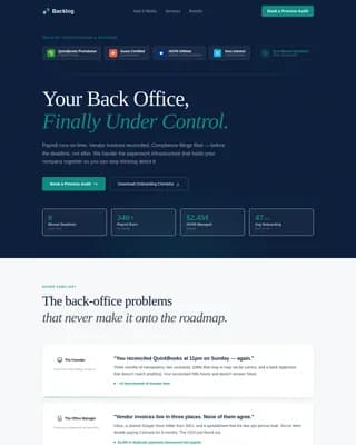 Backlog - Precision Back-Office Operations Landing Page Template