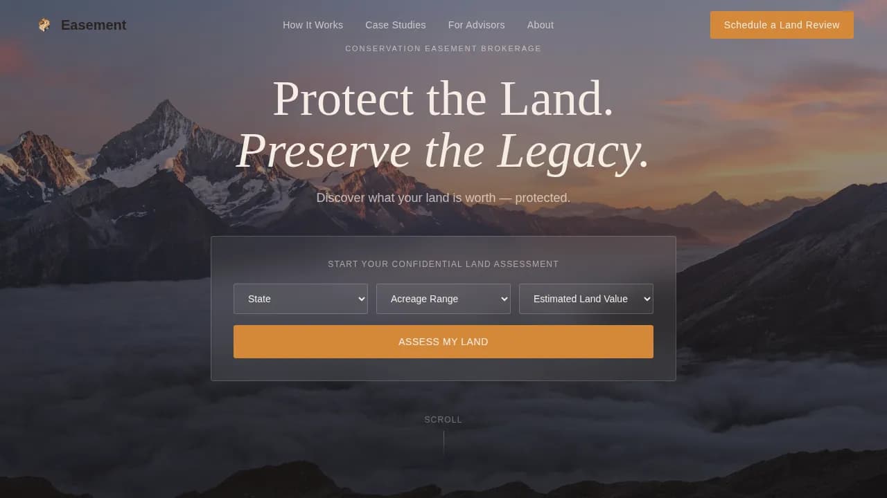 Easement — Conservation Protection Landing Page Template
