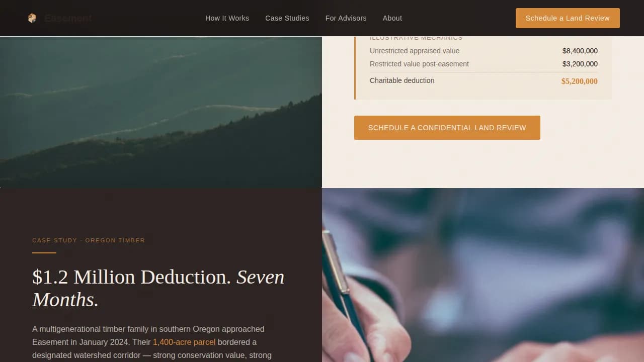 Easement — Conservation Protection Landing Page Template