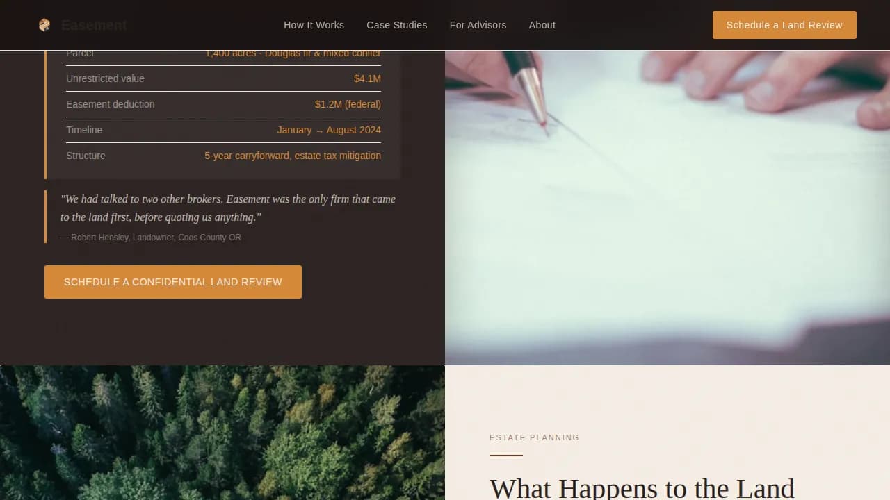 Easement — Conservation Protection Landing Page Template