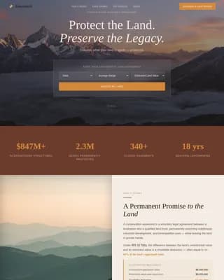 Easement — Conservation Protection Landing Page Template