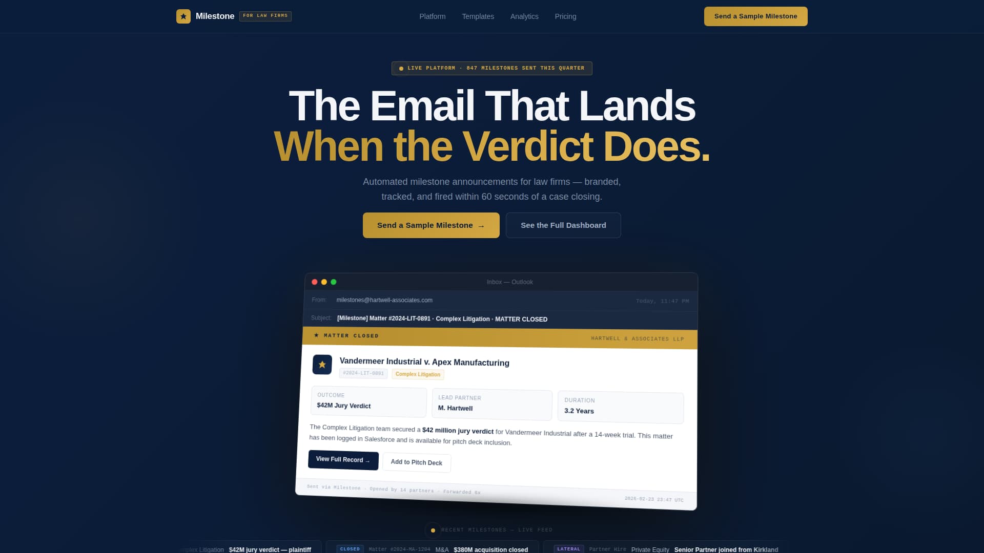 Milestone - Powerful Lawfirm Landing Page Template
