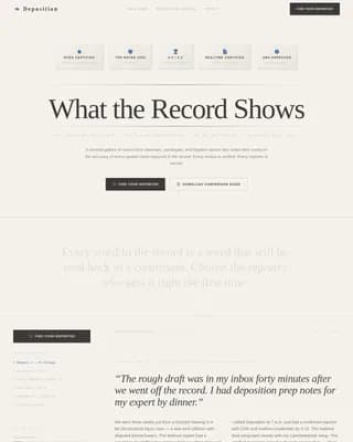 Deposition - Award-Winning Court Reporter Reviews Landing Page Template