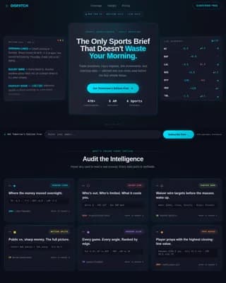 Dispatch - Elite Sports Intelligence Newsletter Landing Page Template