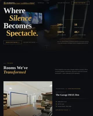 Screen - Cinematic Home Theater Designer Landing Page Template