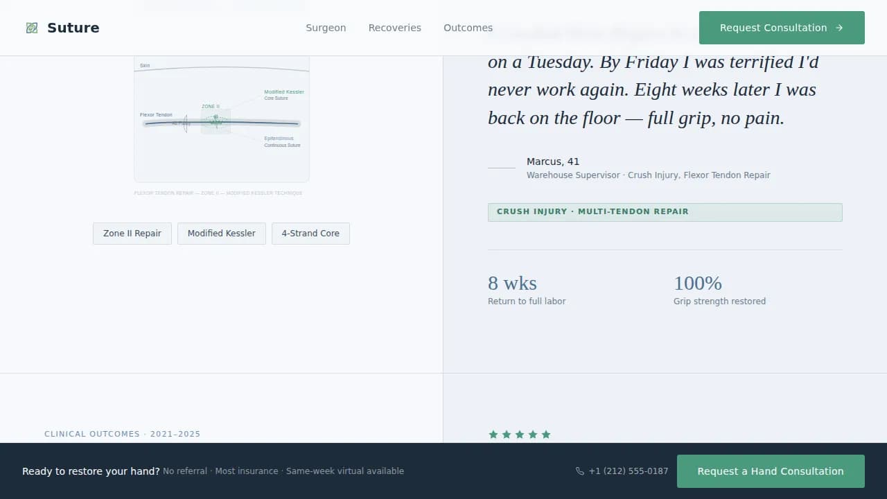 Hand Surgeon Booking Website Template