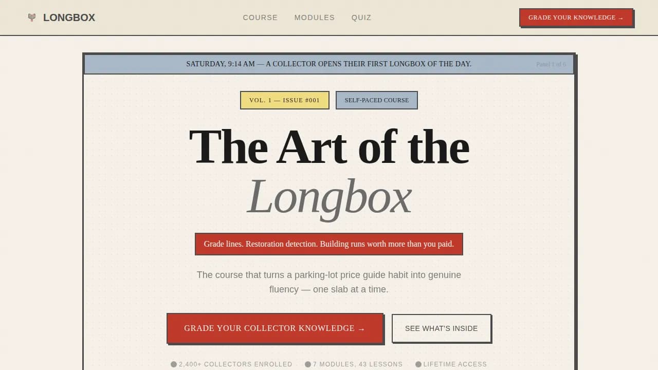 Archive — Curated Comic Book Collection Landing Page Template
