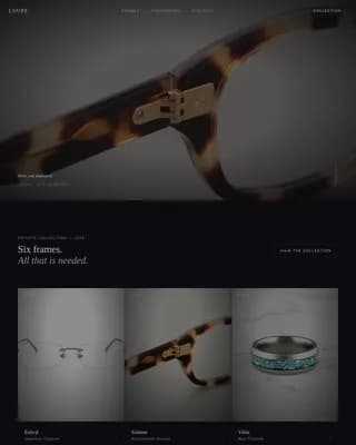 Loupe - Dark Immersive Luxury Eyewear Gallery Landing Page Template