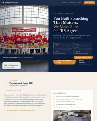 Comply - Nonprofit Tax-Exempt Compliance Landing Page Template