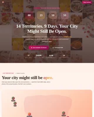 Glaze - Playful Franchise Territory Gallery Landing Page Template