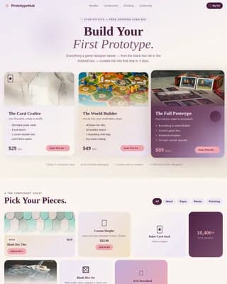 Prototype - Dreamy Board Game Design Supply Landing Page Template